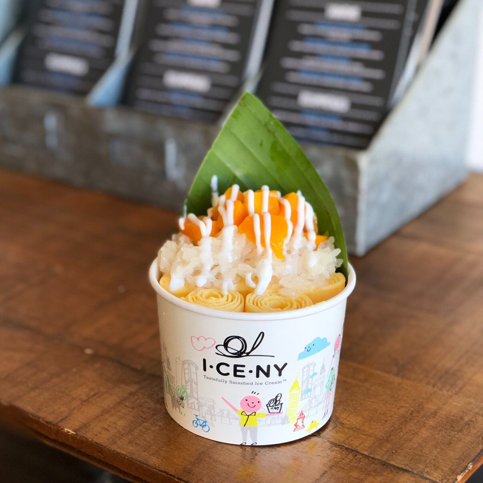 Mango Sticky Rice Rolled Ice Cream, I CE NY, 17 locations nationwide
