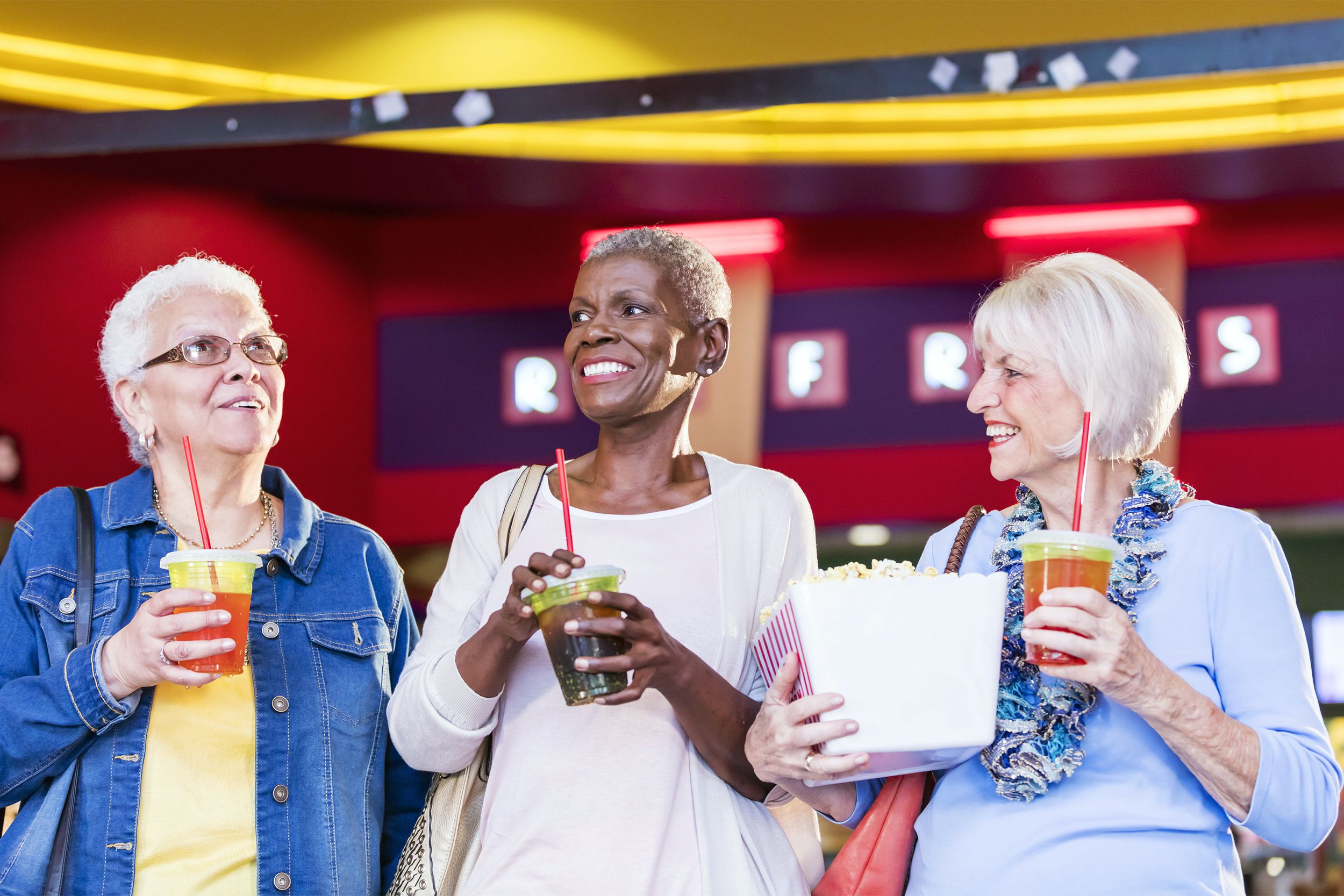 Senior women in a movie theater