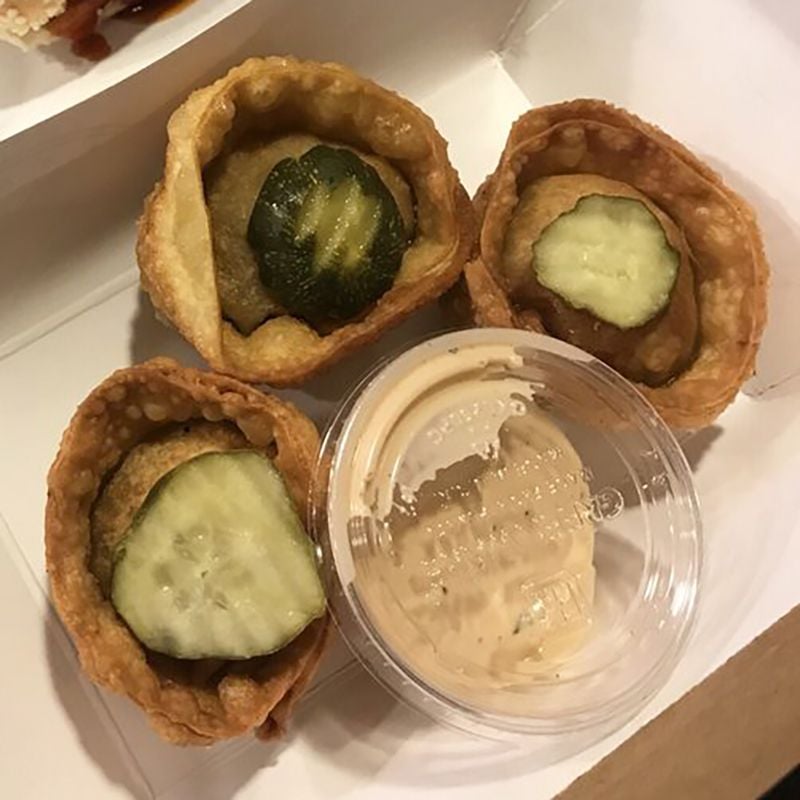 Bacon Cheeseburger Dumplings, Yankee Stadium, Bronx, New York