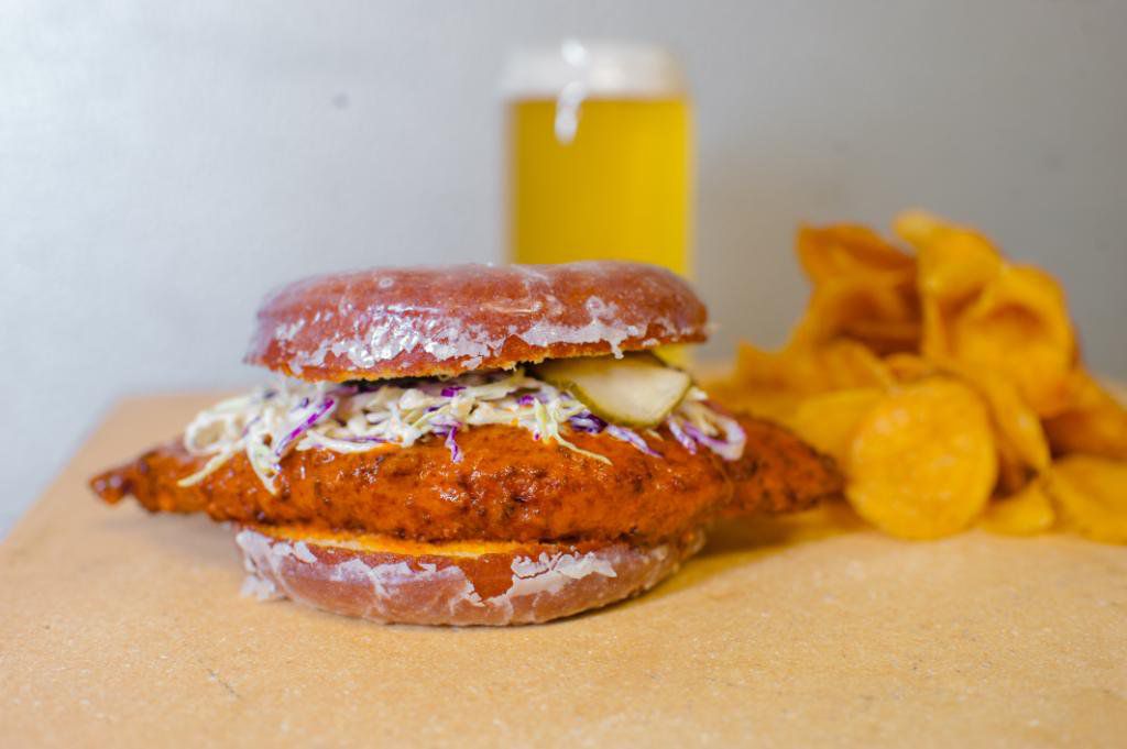 Donut and Spiced Chicken Sandwich, Golden 1 Center, Sacramento, California