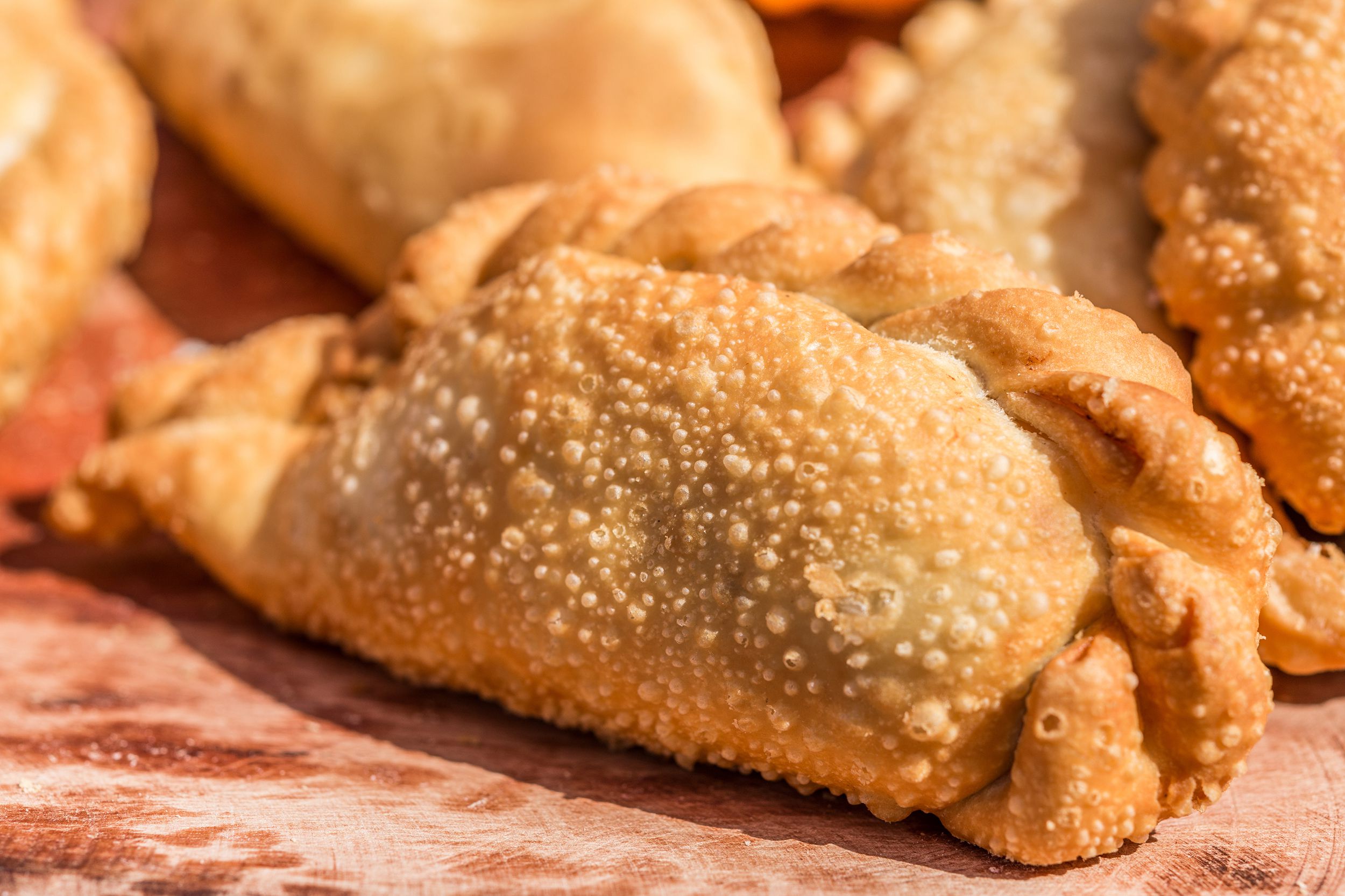 close up of empanadas