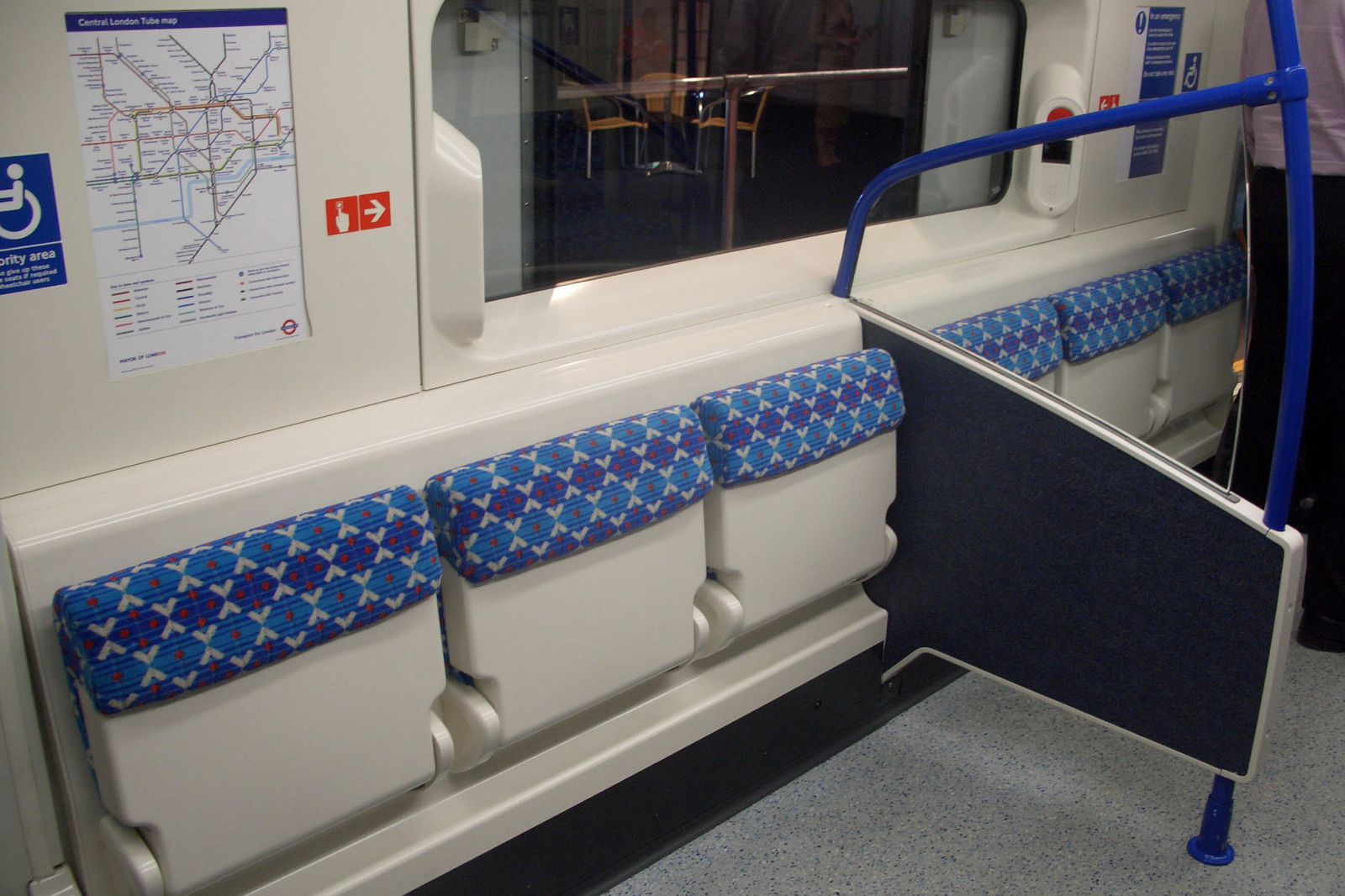 wheelchair space in London Underground transit car