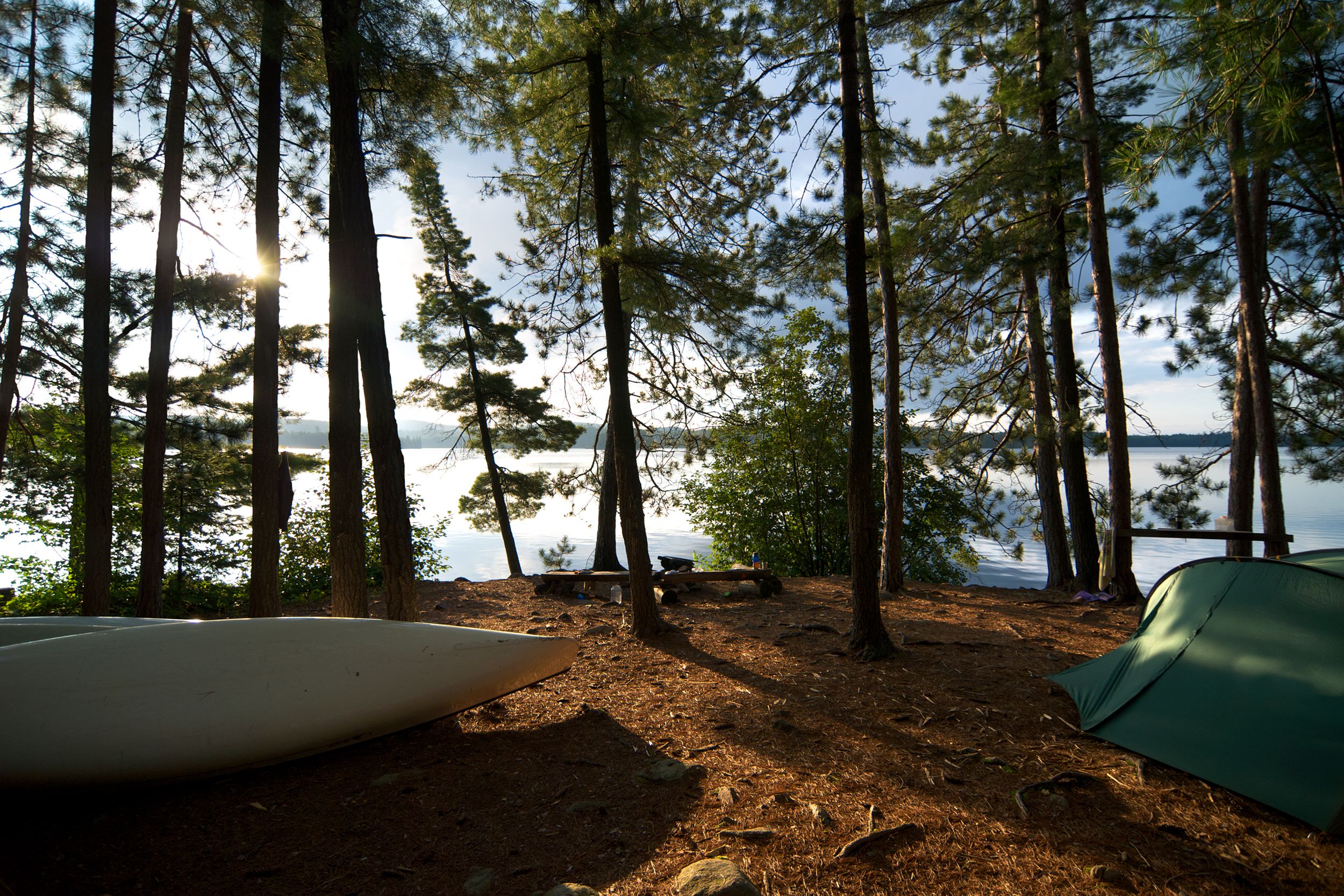 tent and canoe, Algonquin Provincial Park, Ontario