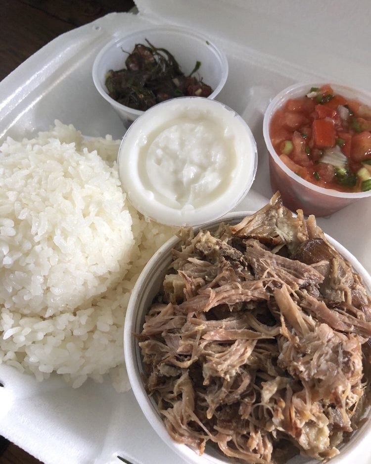 Kalua Pig, Yama's Fish Market in Honolulu