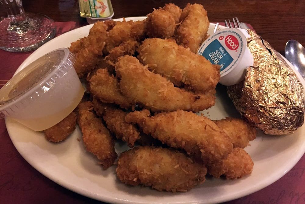 Coconut Chicken Tenders, Puritan Backroom in Manchester