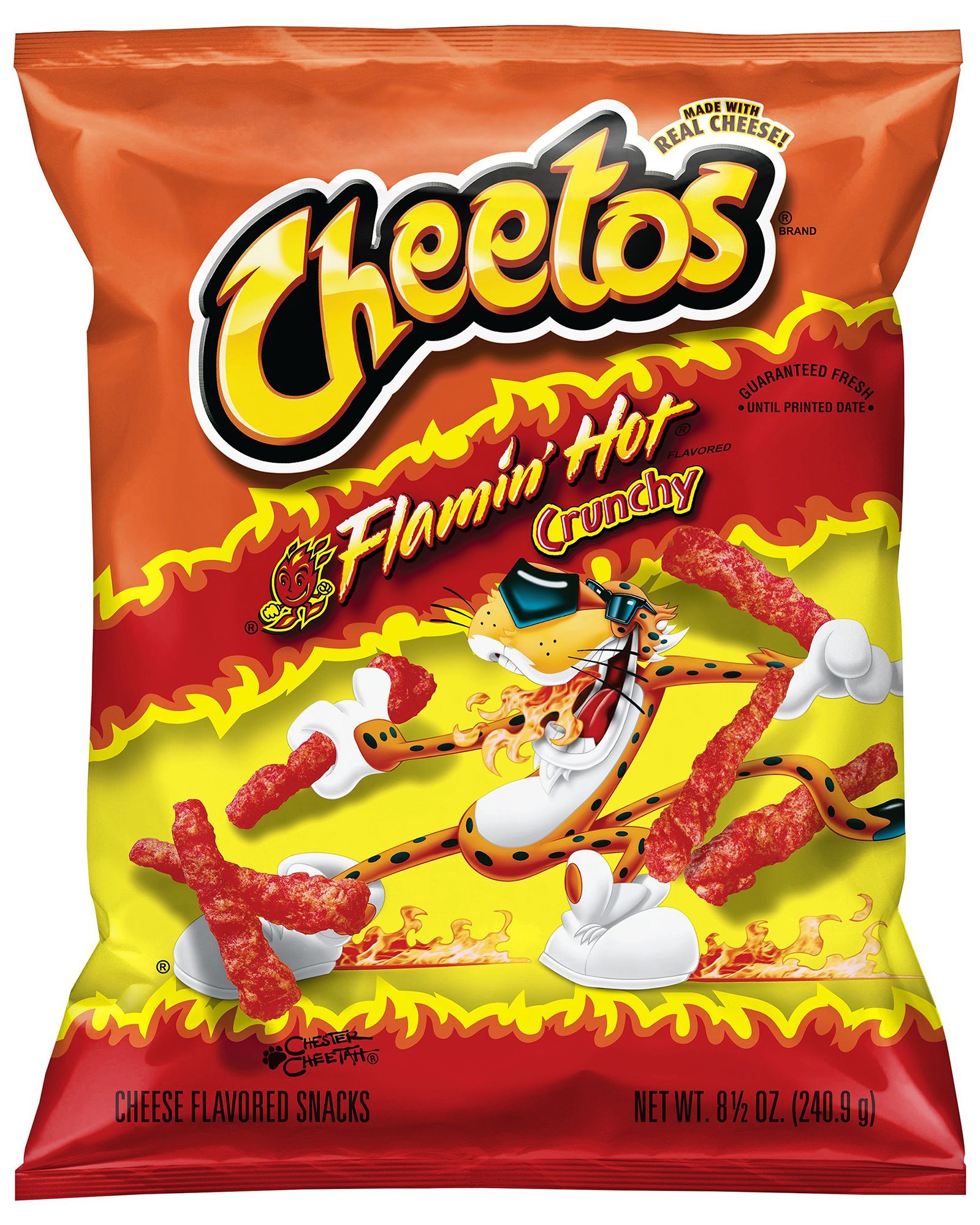 Cheetos Crunchy Cheese Flavored Snacks, Flamin' Hot, 8.5 Oz