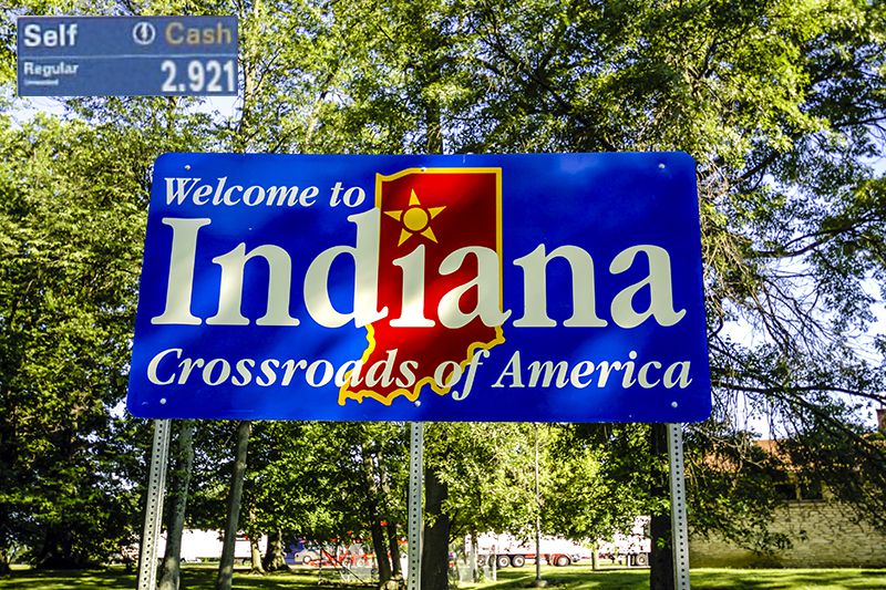 Welcome to Indiana sign