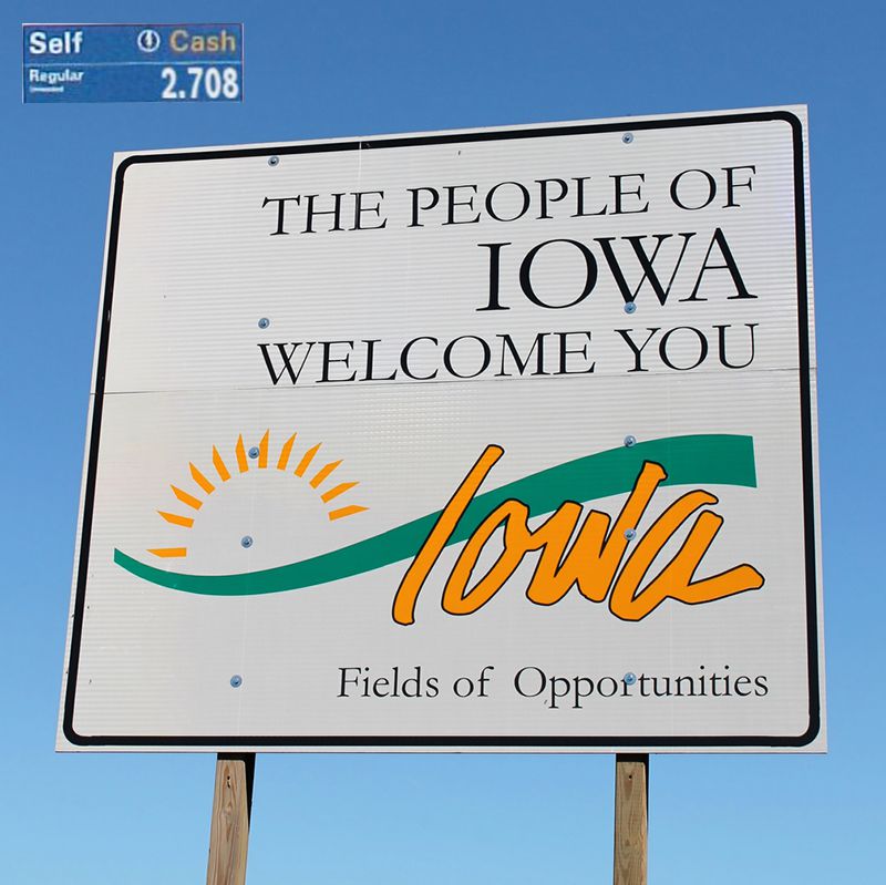 Welcome to Iowa sign