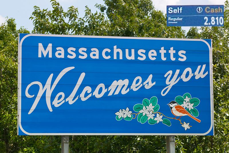 Welcome to Massachusetts sign