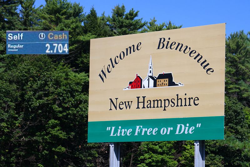 Welcome to New Hampshire sign