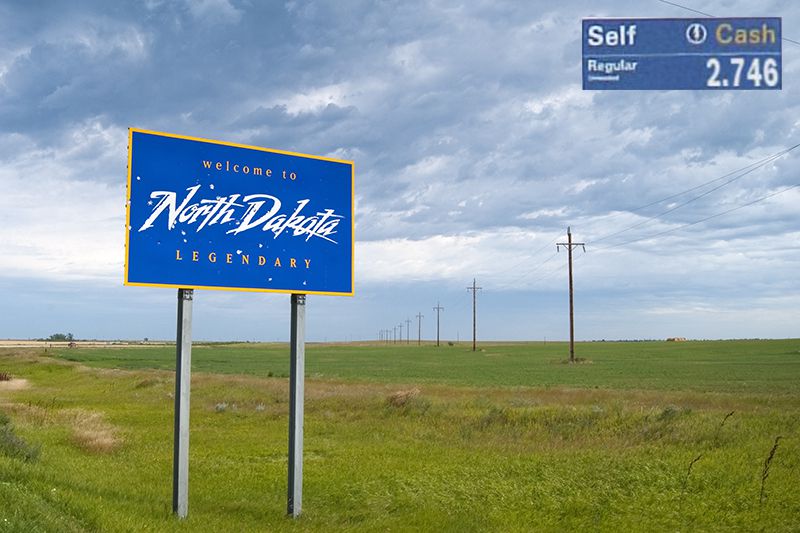 Welcome to North Dakota sign