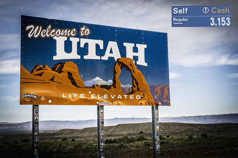 Welcome to Utah sign