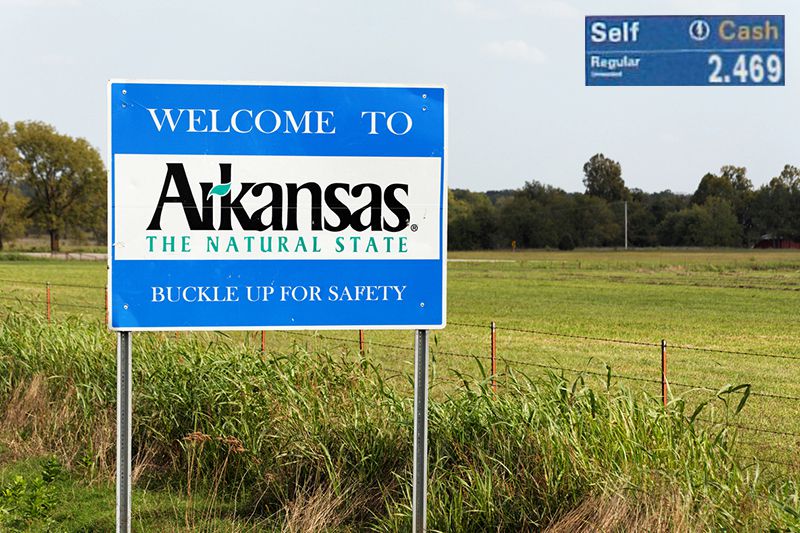 Welcome to Arkansas sign