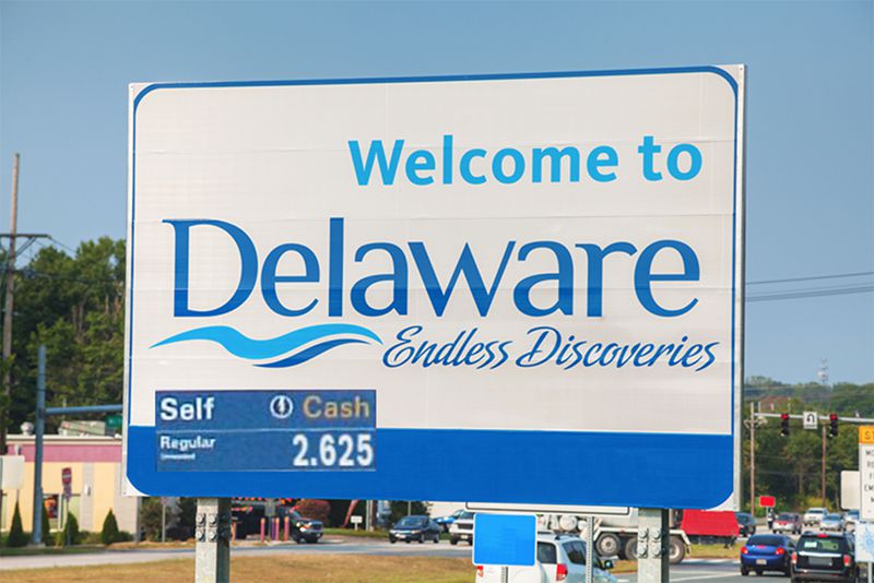 Welcome to Delaware sign