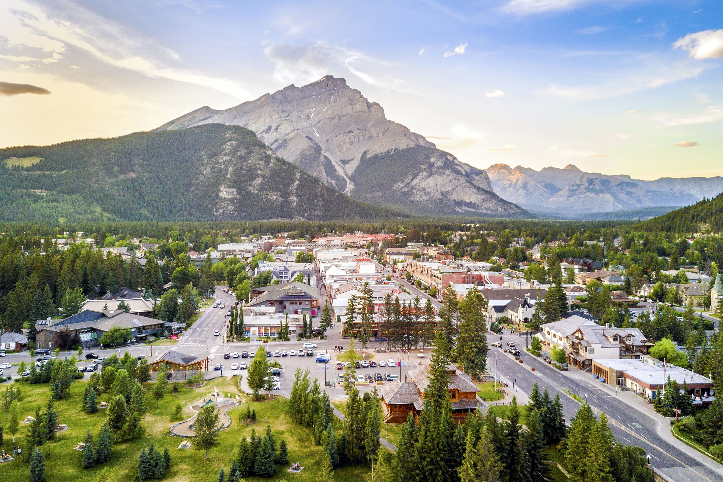 cityscape of Banff in Rocky Mountains, Alberta,Canada