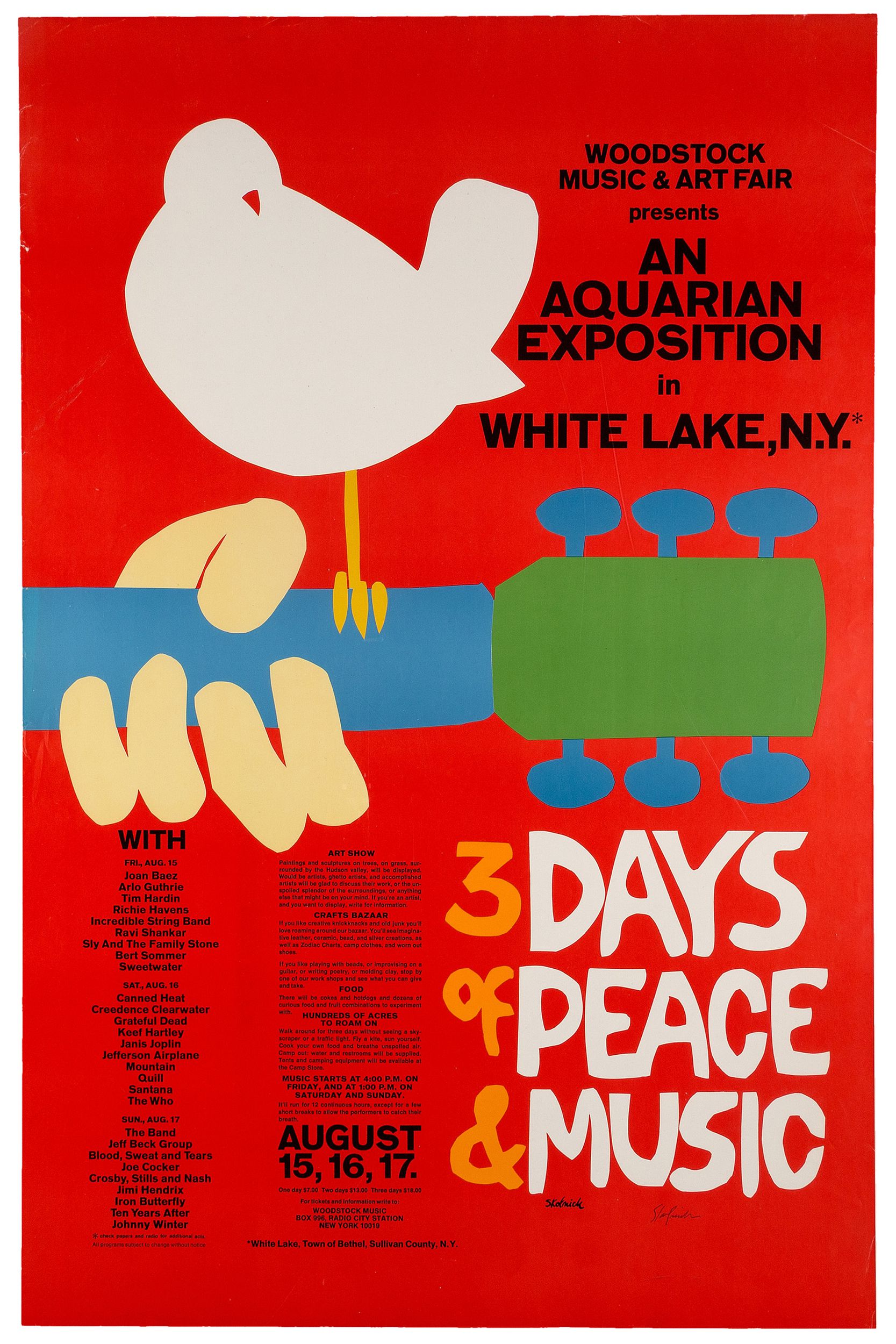 Woodstock Poster Signed By Arnold Skolnick