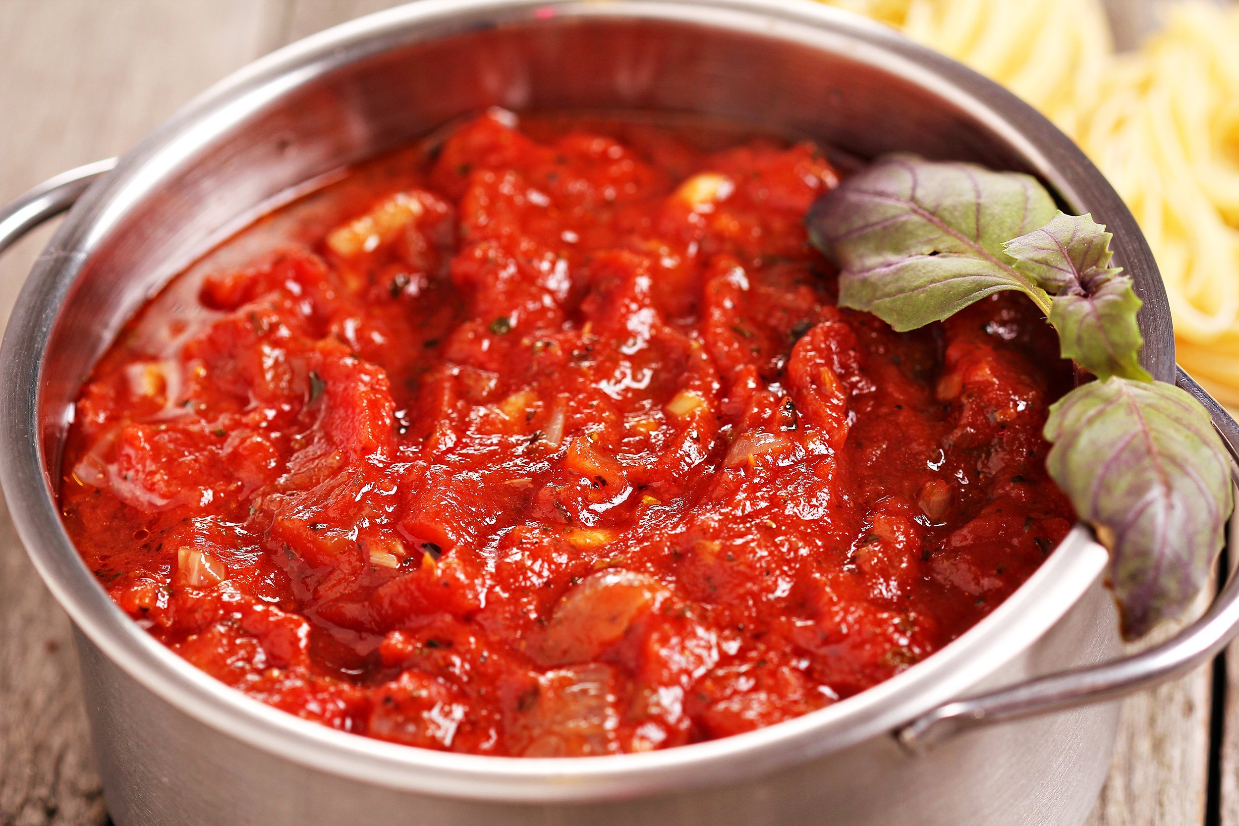 tomato pasta sauce in a pot