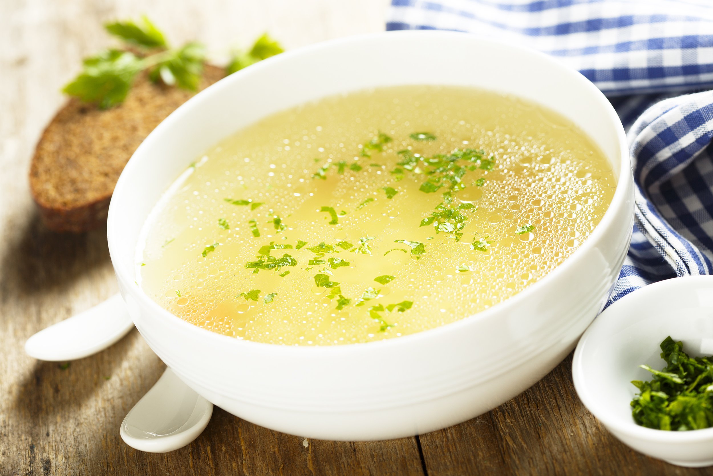 chicken broth with herbs
