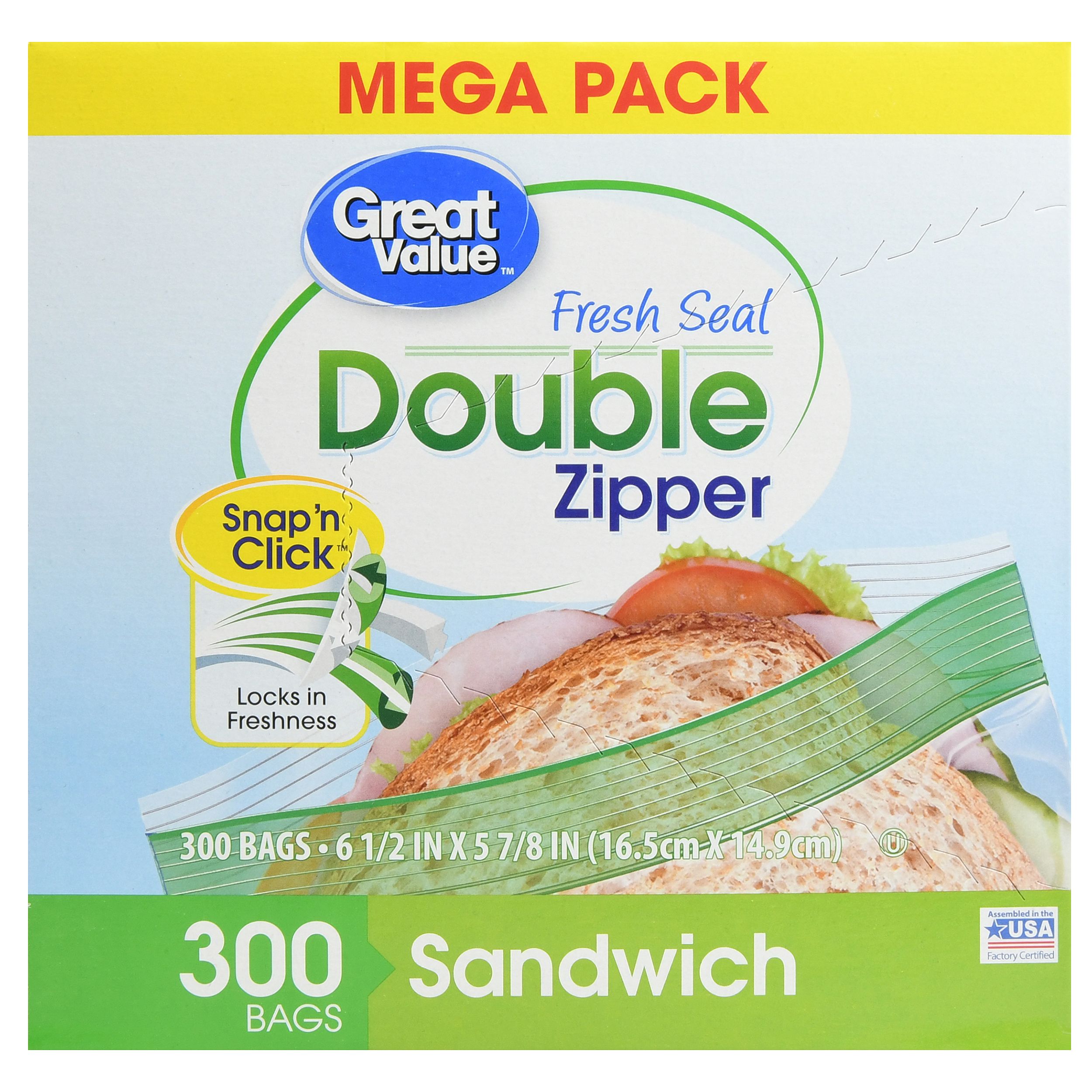 Great Value Double Zipper Sandwich Bags