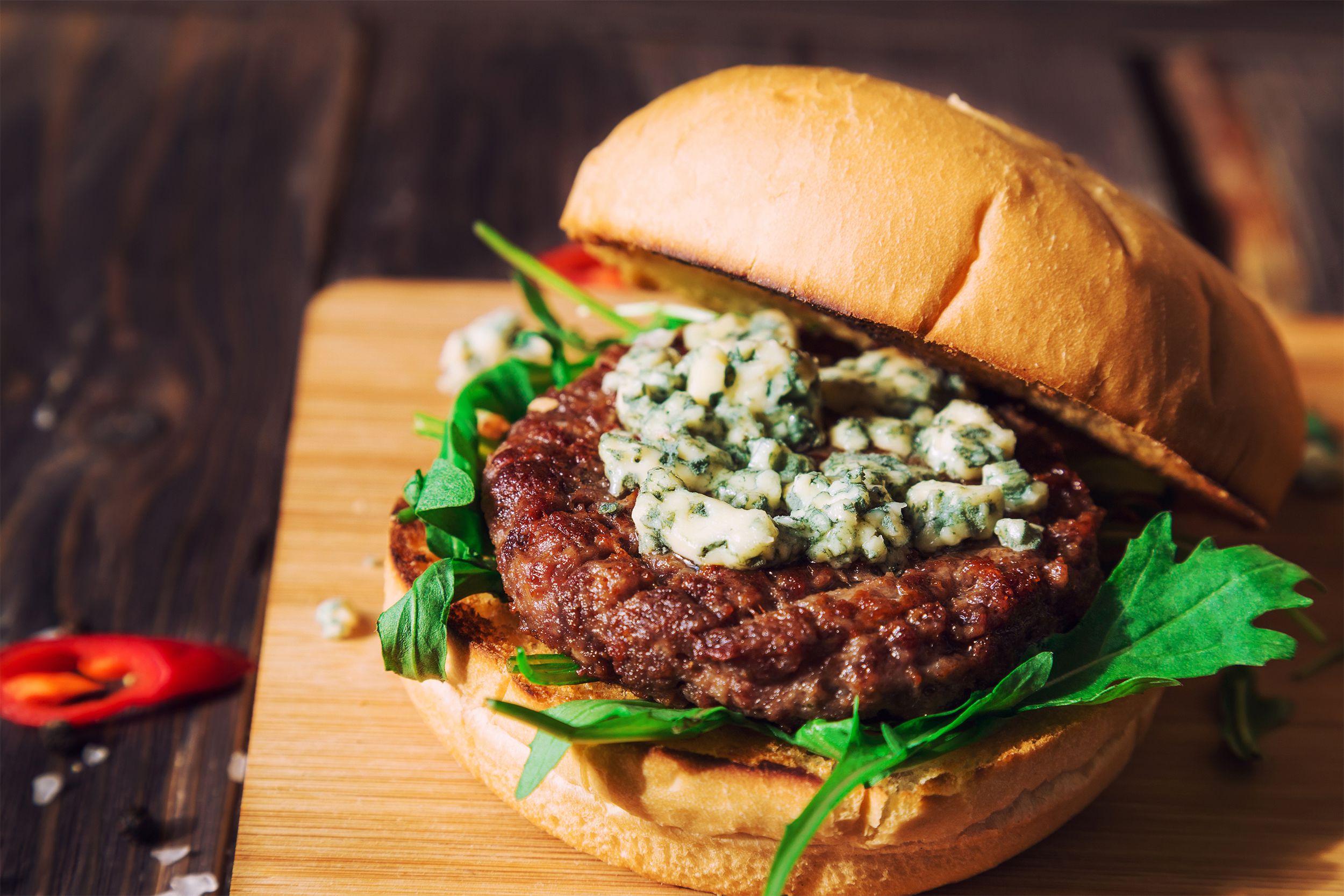 Blue cheese burger