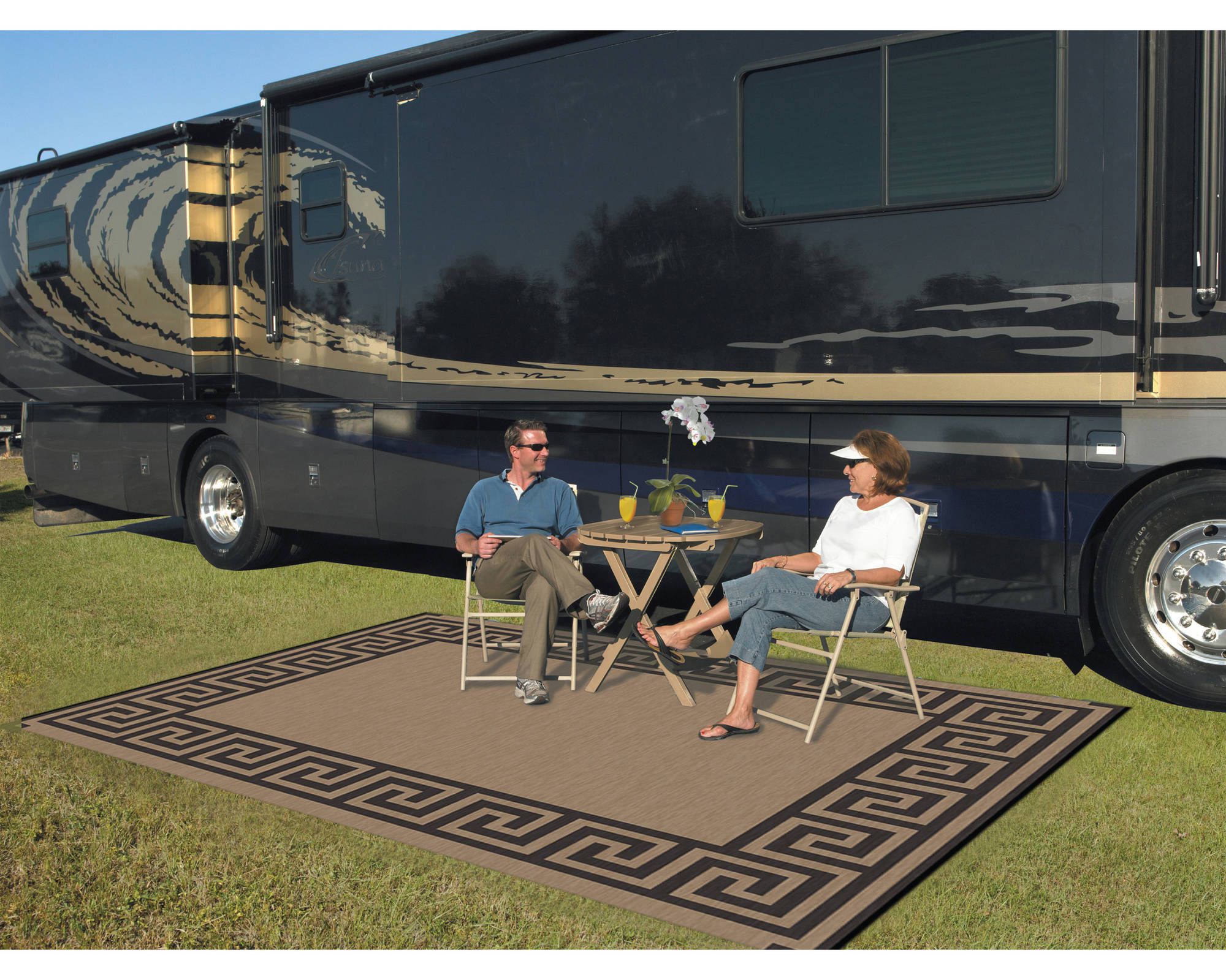 Reversible RV Patio Mat