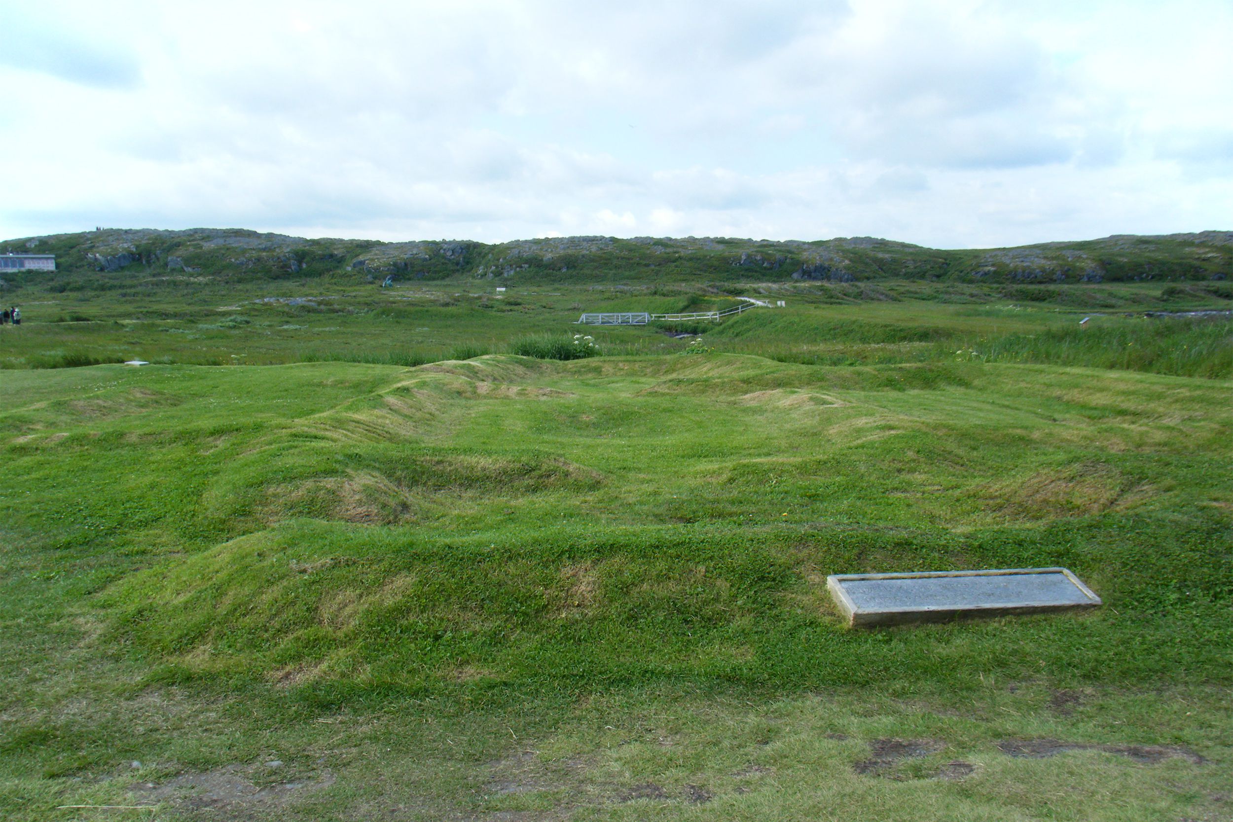 The remains of Norse buildings on display.