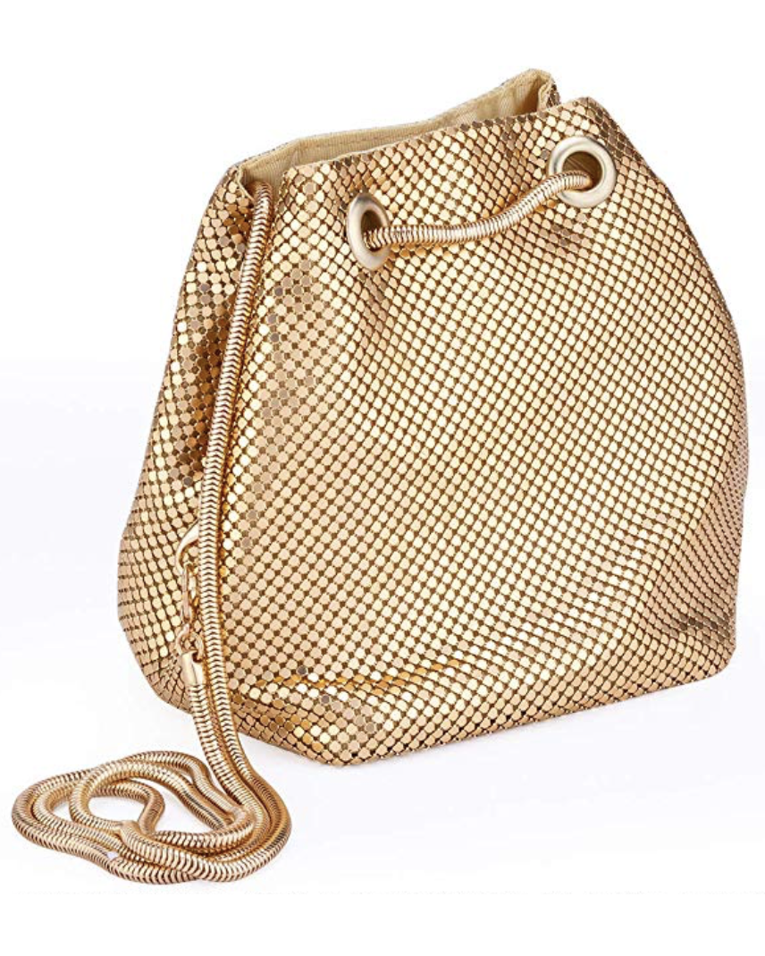 mesh chain mail bucket bag