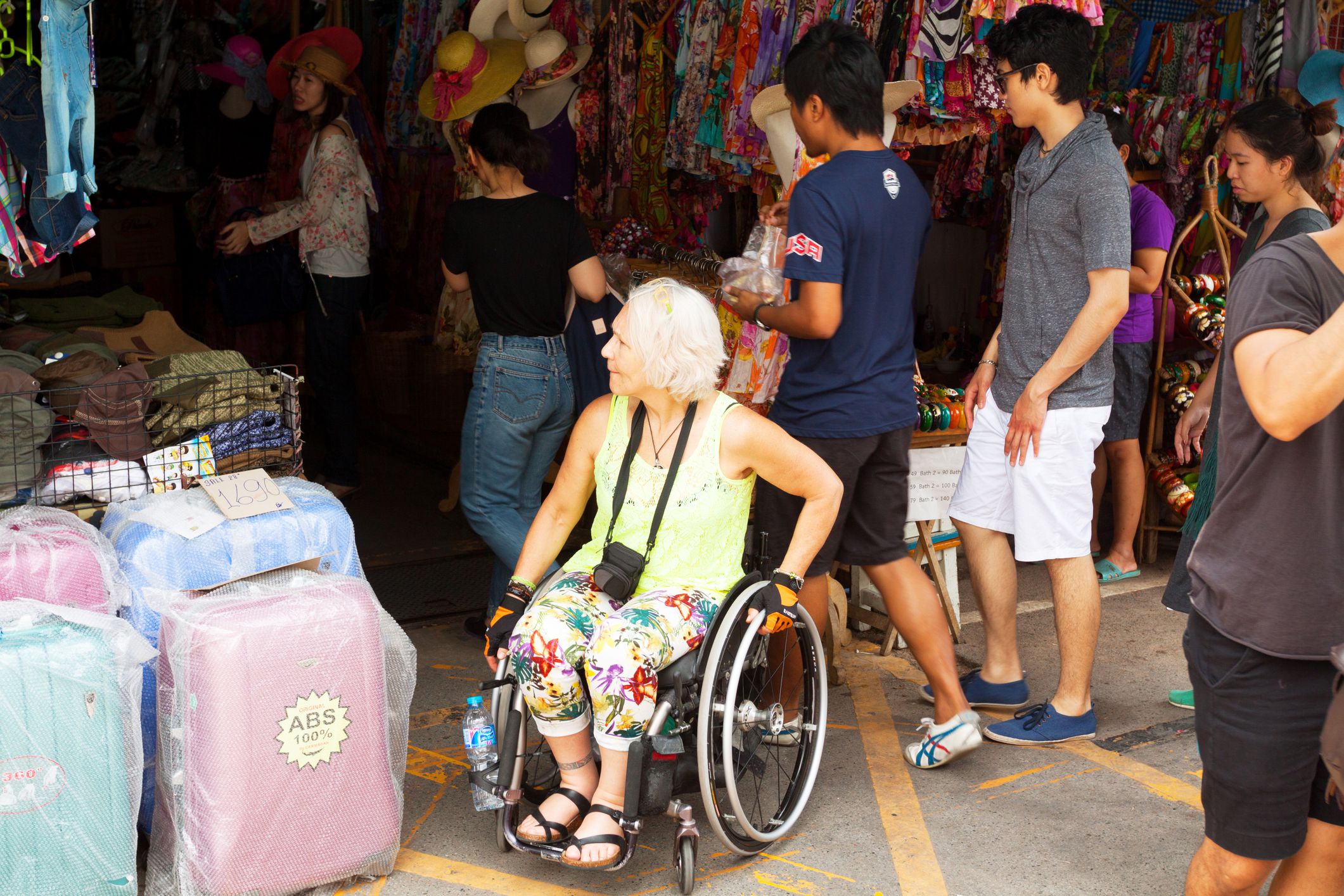 woman in wheelchair in bangkok