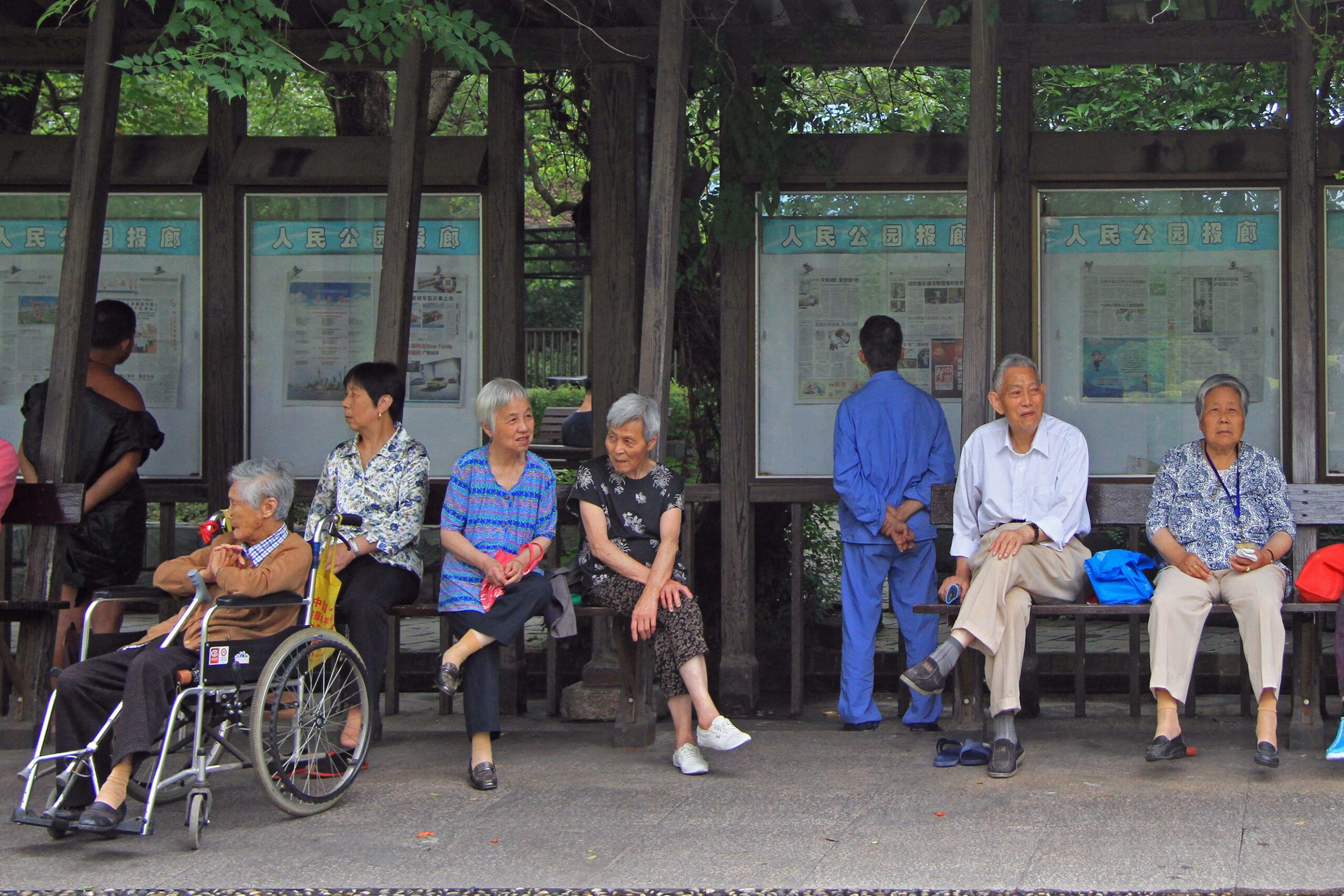 people resting at park