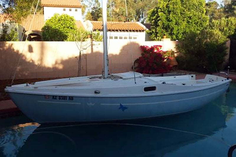 Sailboat Marooned in Pool