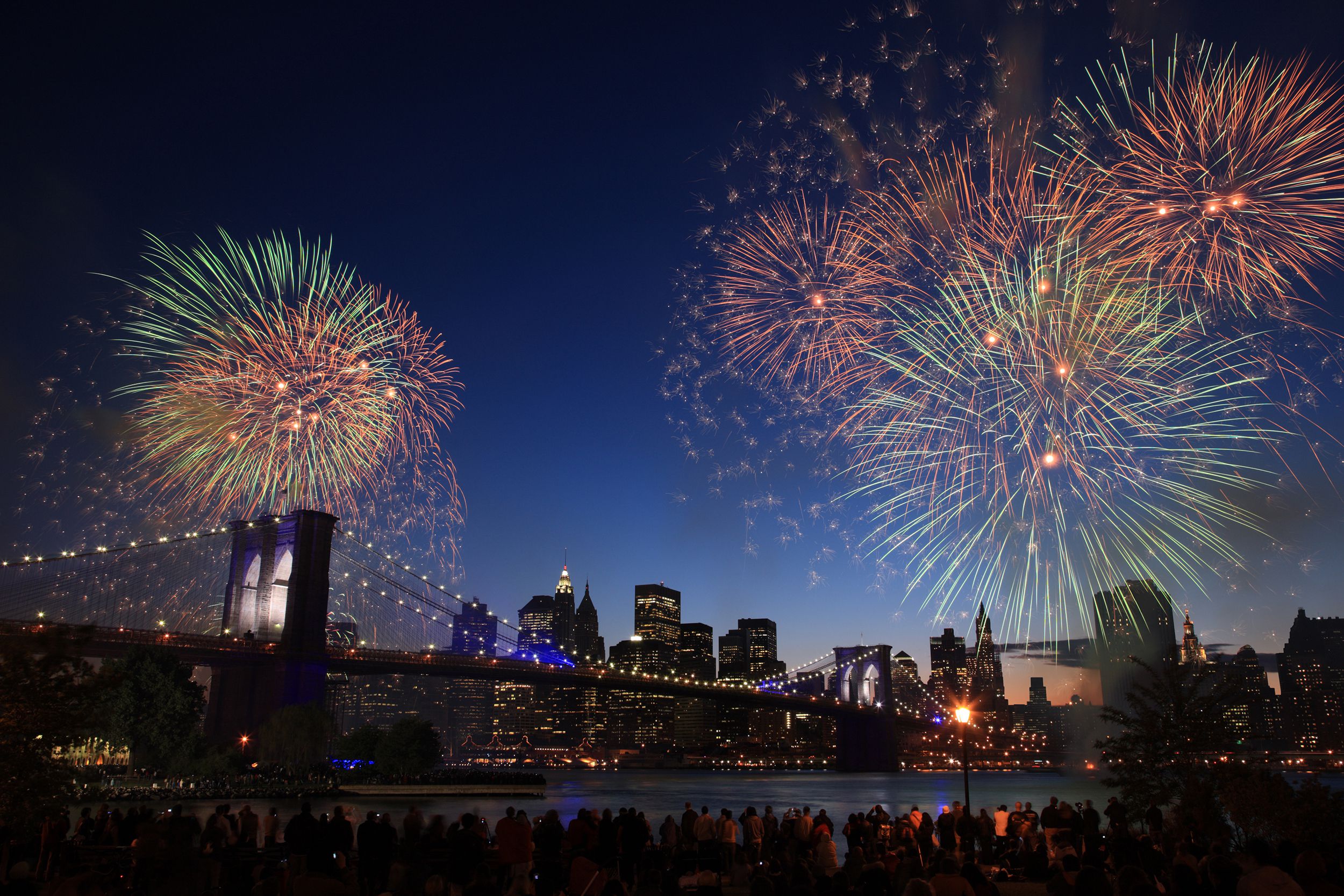 Fourth of July Fireworks over East River, New York City