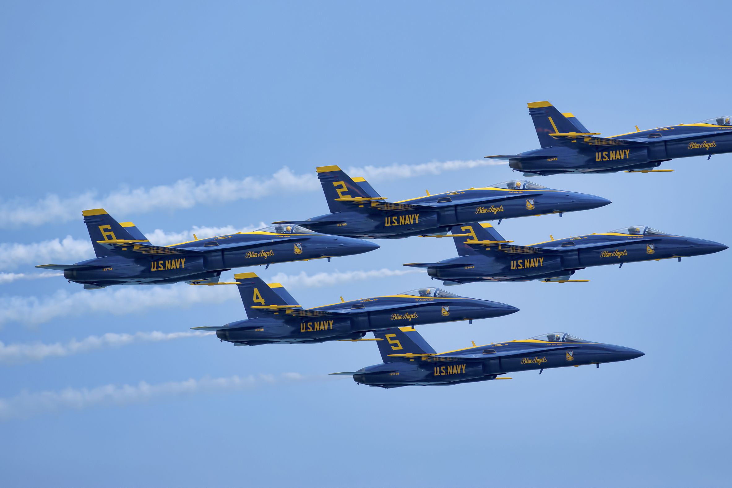 The Blue Angels fly five F/A-18 Hornet Aircraft at the 11th Annual Jones Beach Air Show