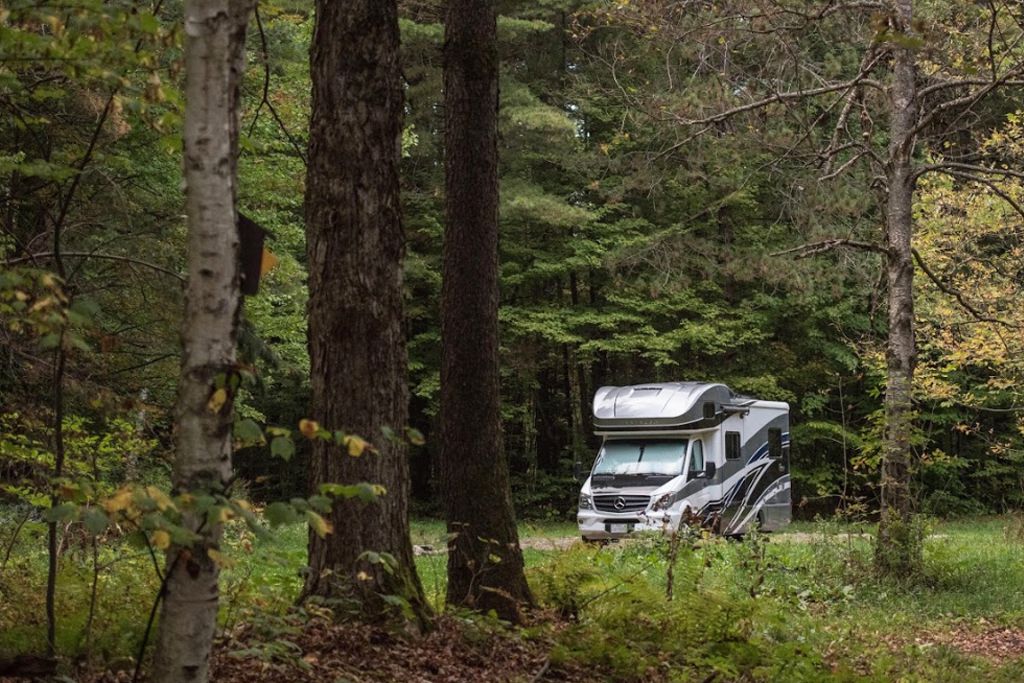 RV parked in U.S. Forest Service Land
