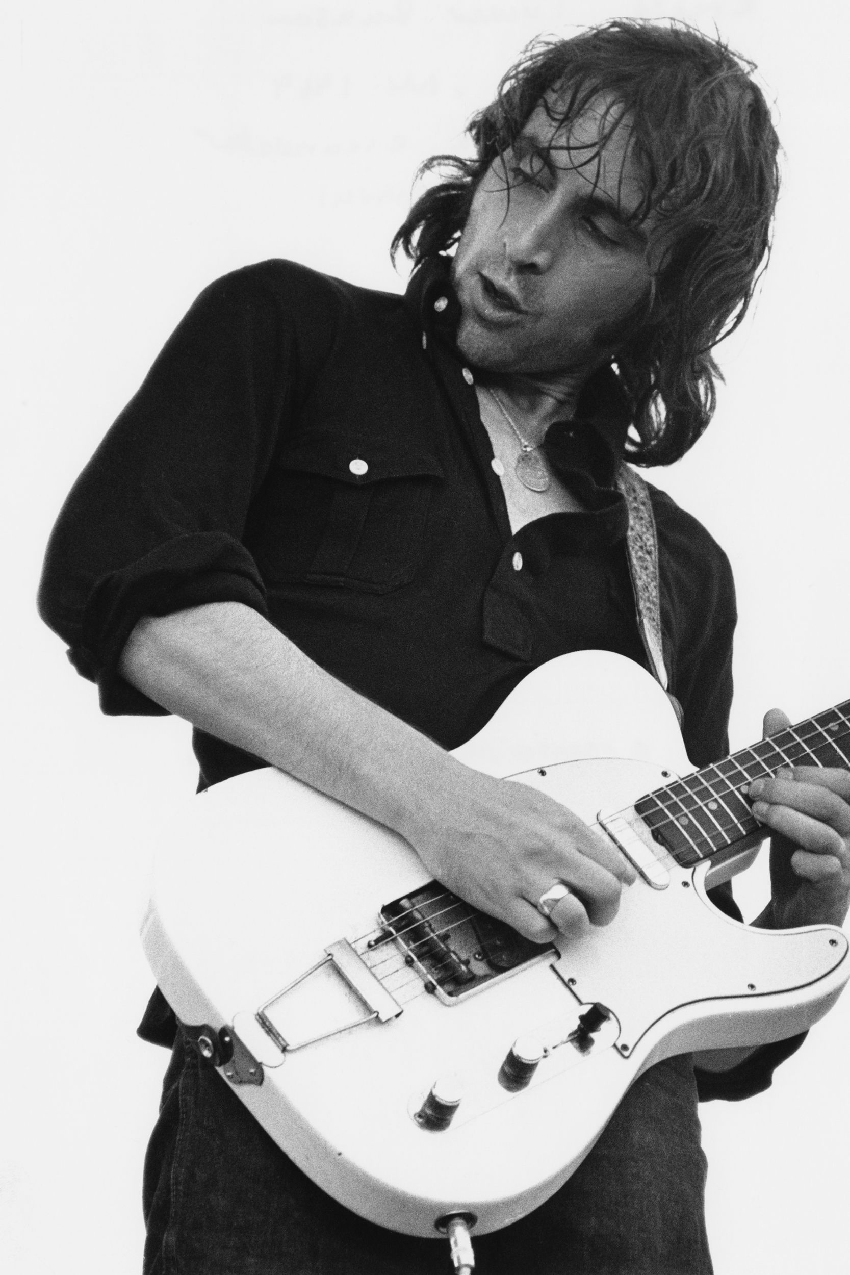 Scottish guitarist Miller Anderson performing with British rock group the Keef Hartley Band at the Woodstock Music Festival