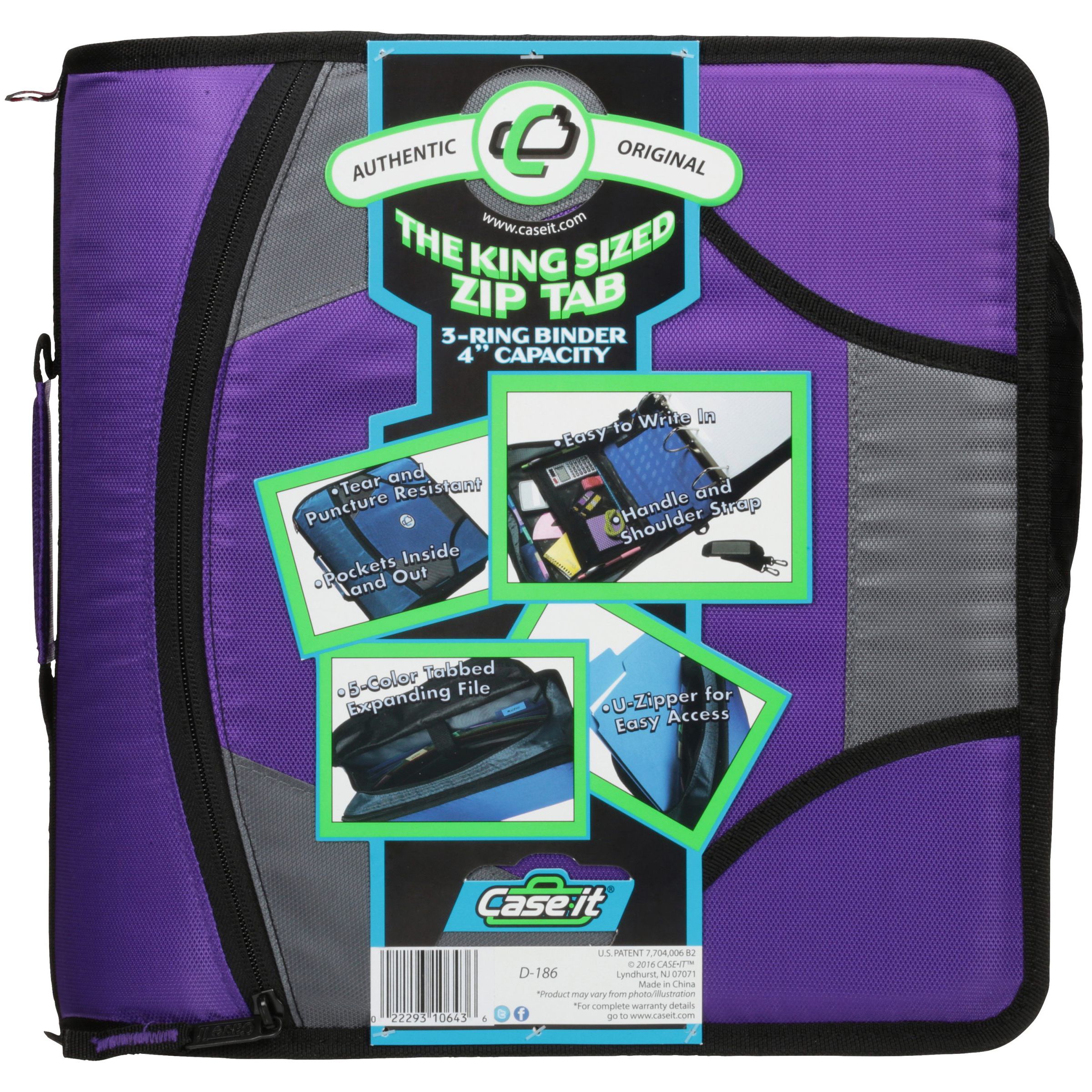 case-it king-sized 4-inch zipper binder