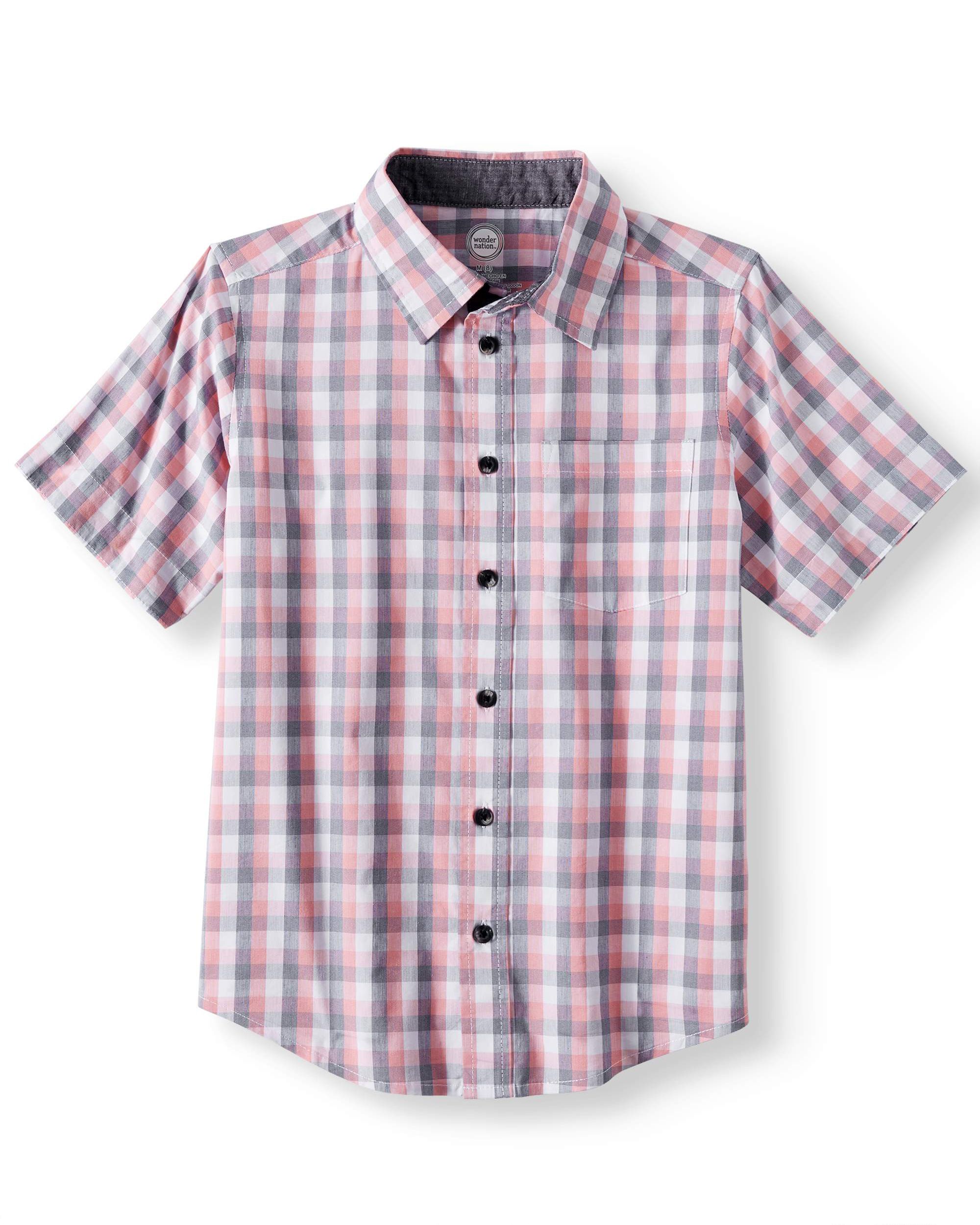 plaid button-up