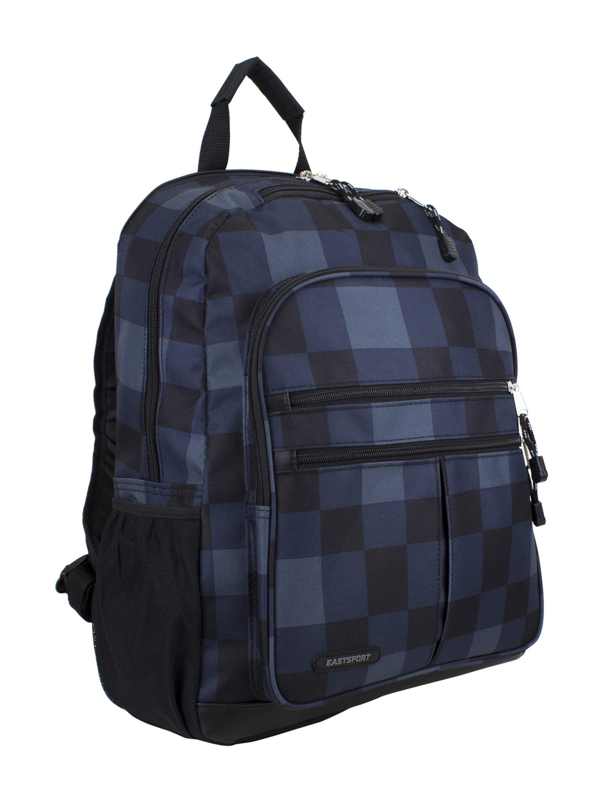 eastsport futuretech backpack in blue plaid