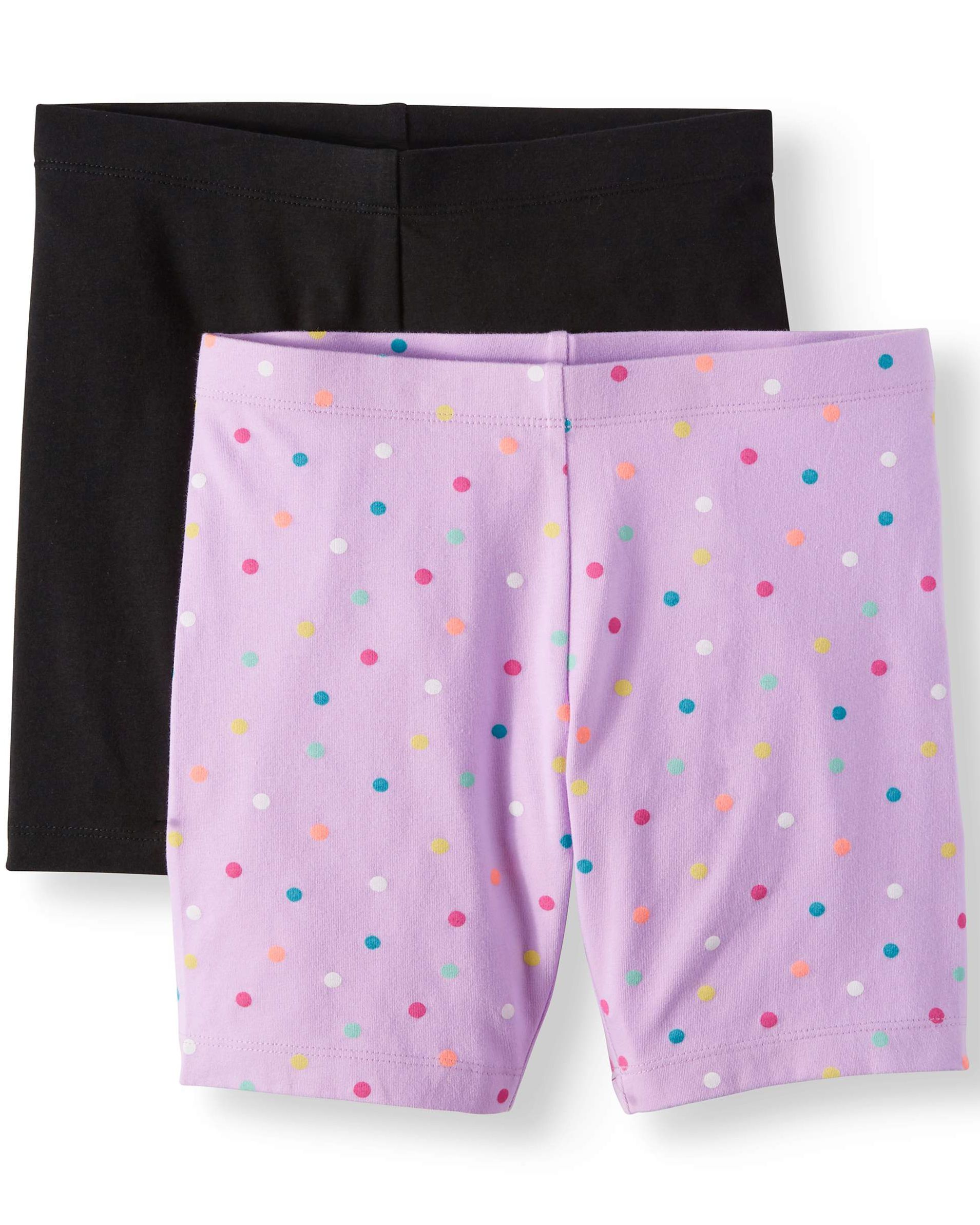 wonder nation girls’ bike shorts, 2-count