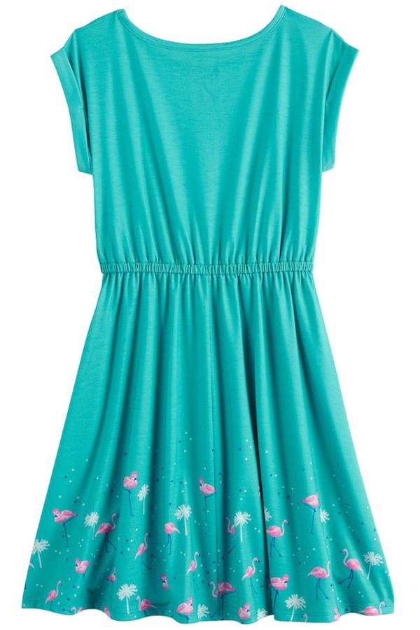 roll cuff tie waist dress & leggings