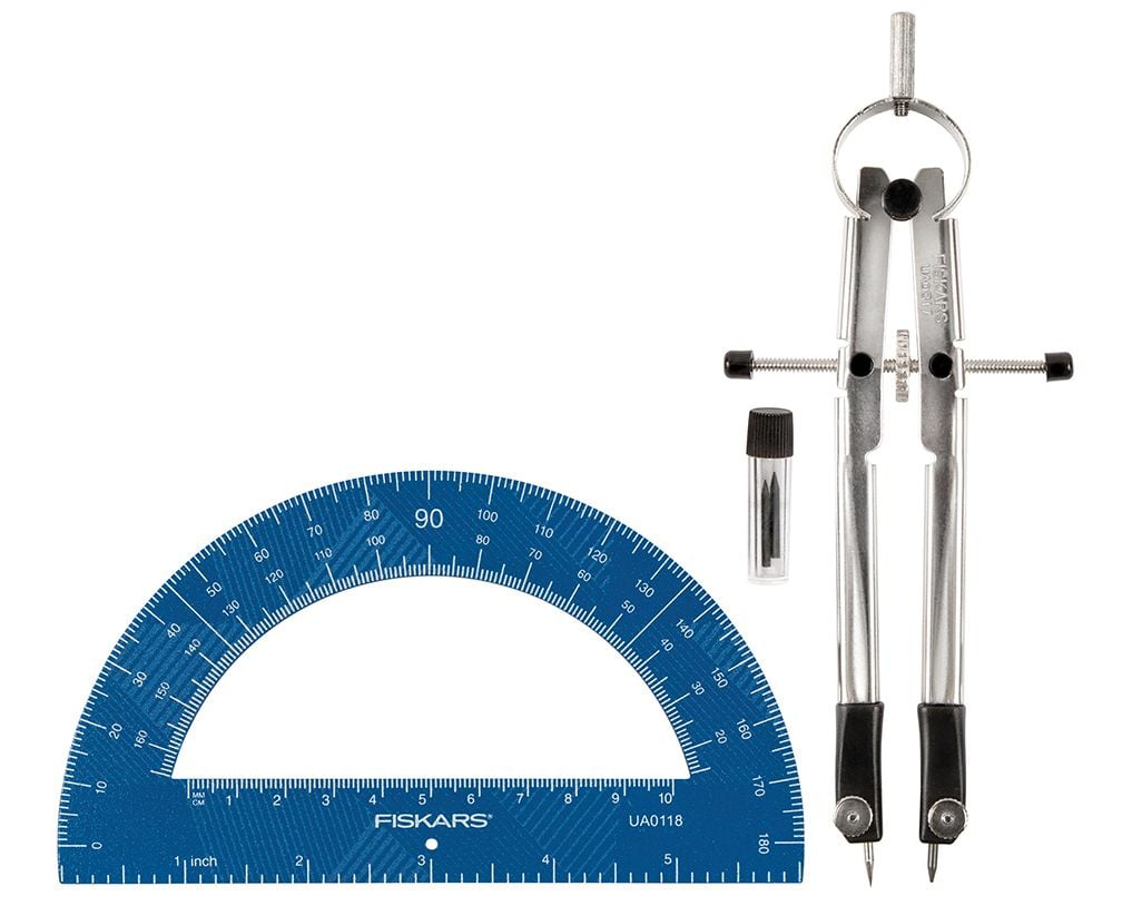 fiskars compass and protractor set