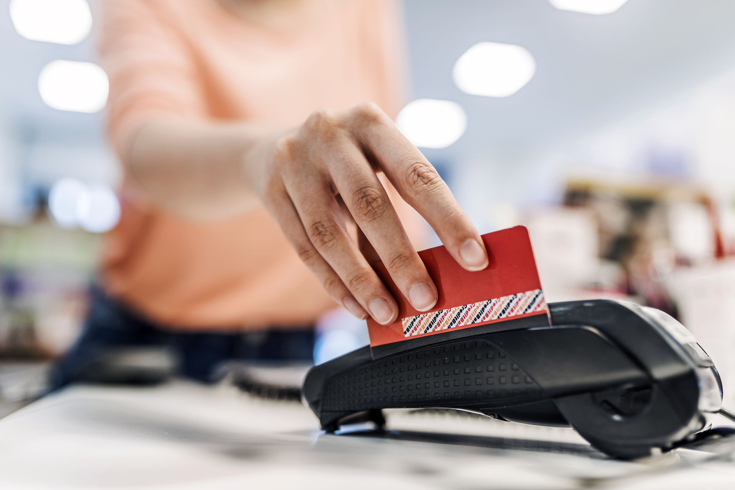 Swiping credit card