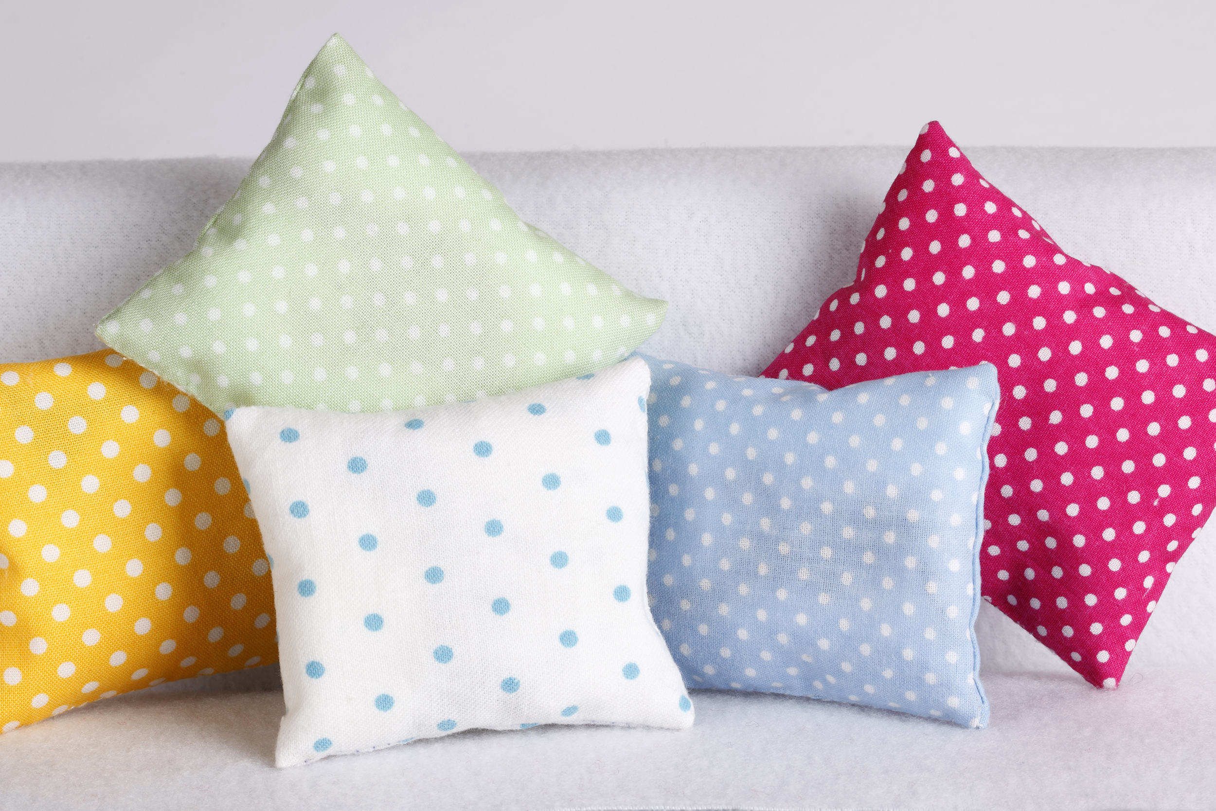 Brightly colored throw pillows