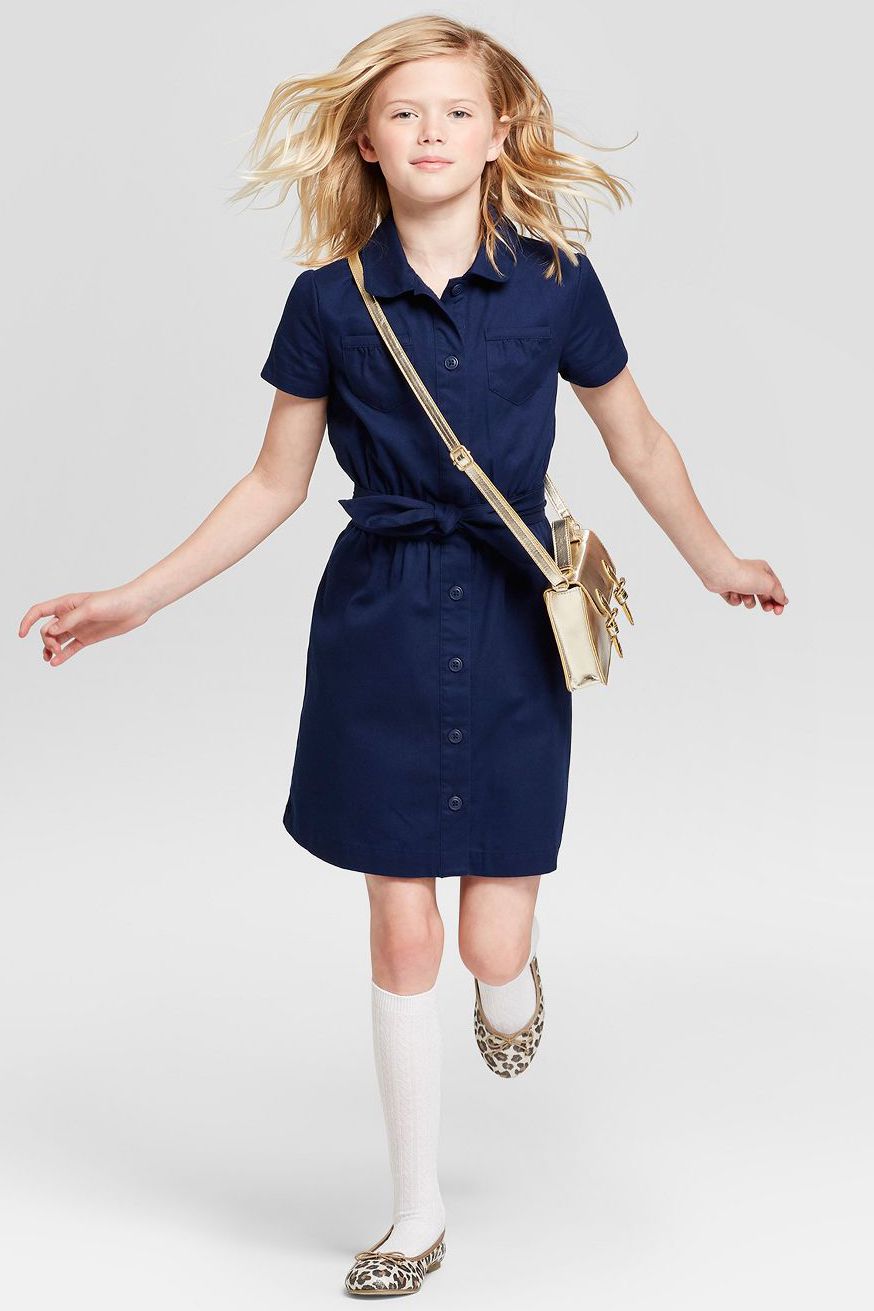 front tie uniform dress