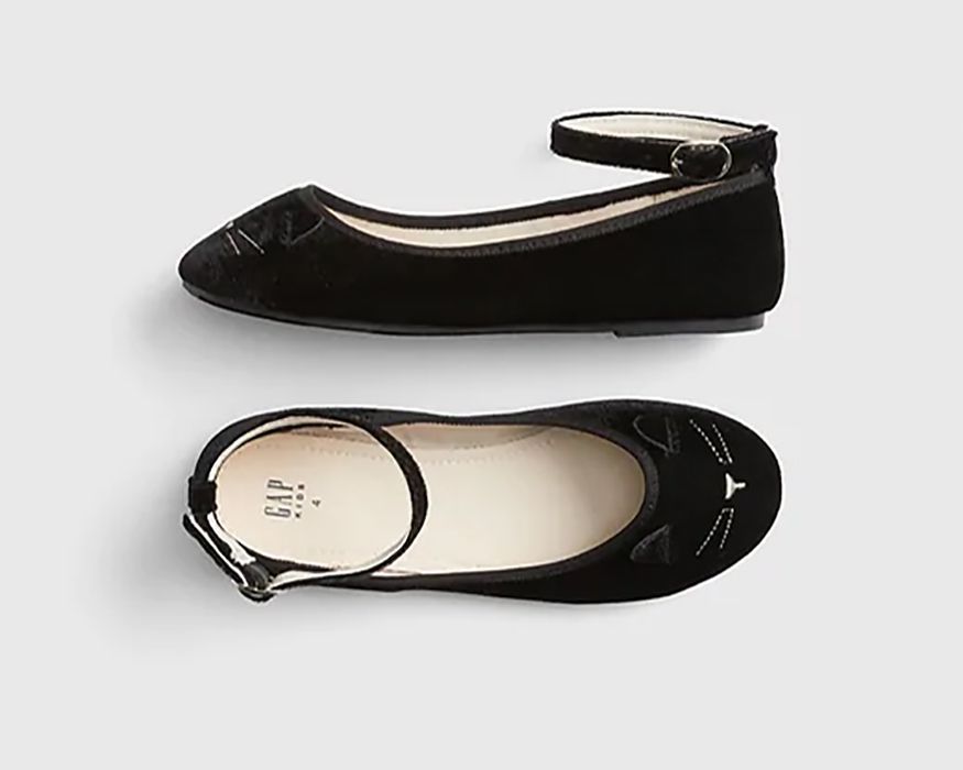 Kids Velvet Cat Ballet Flats
