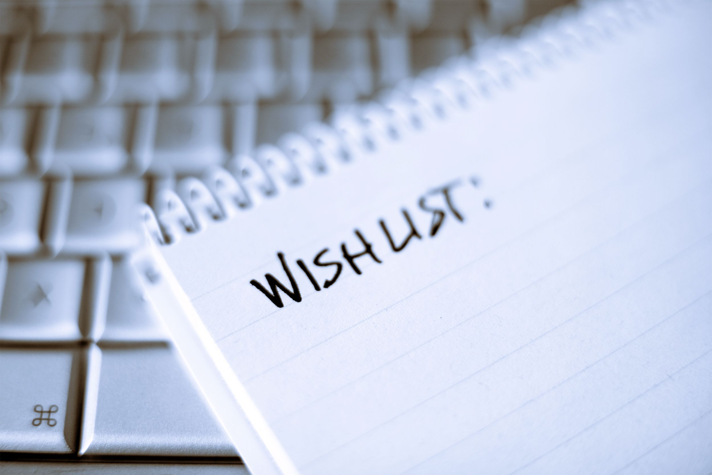 Wish list on a laptop