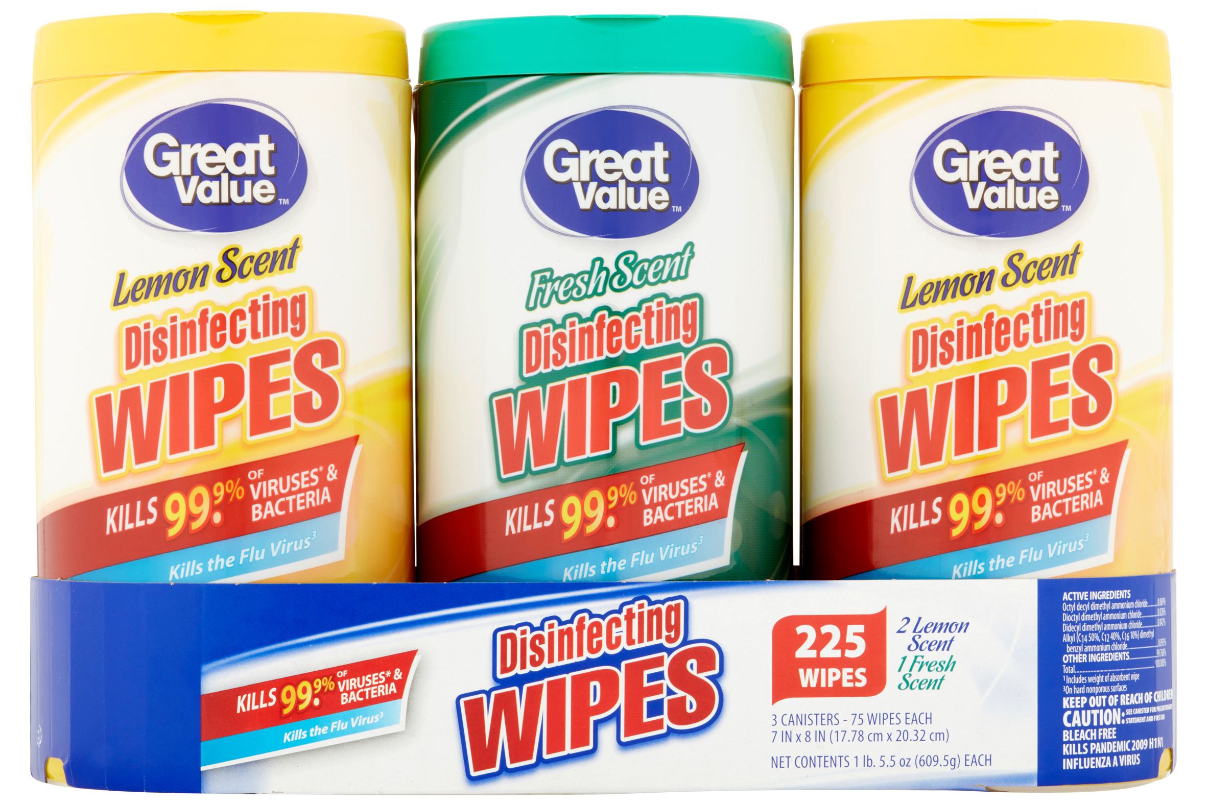 great value disinfecting wipes, 3-pack