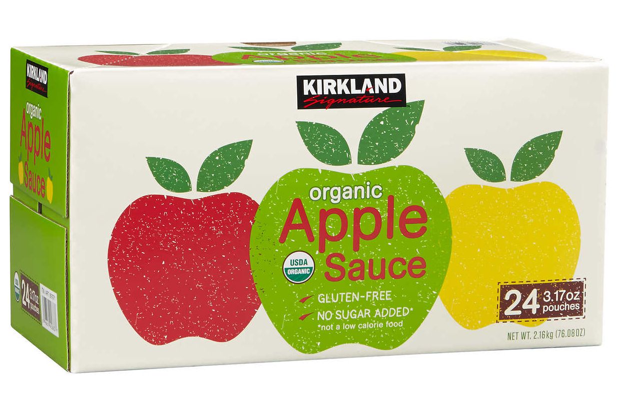 kirkland organic applesauce, 24 ct.
