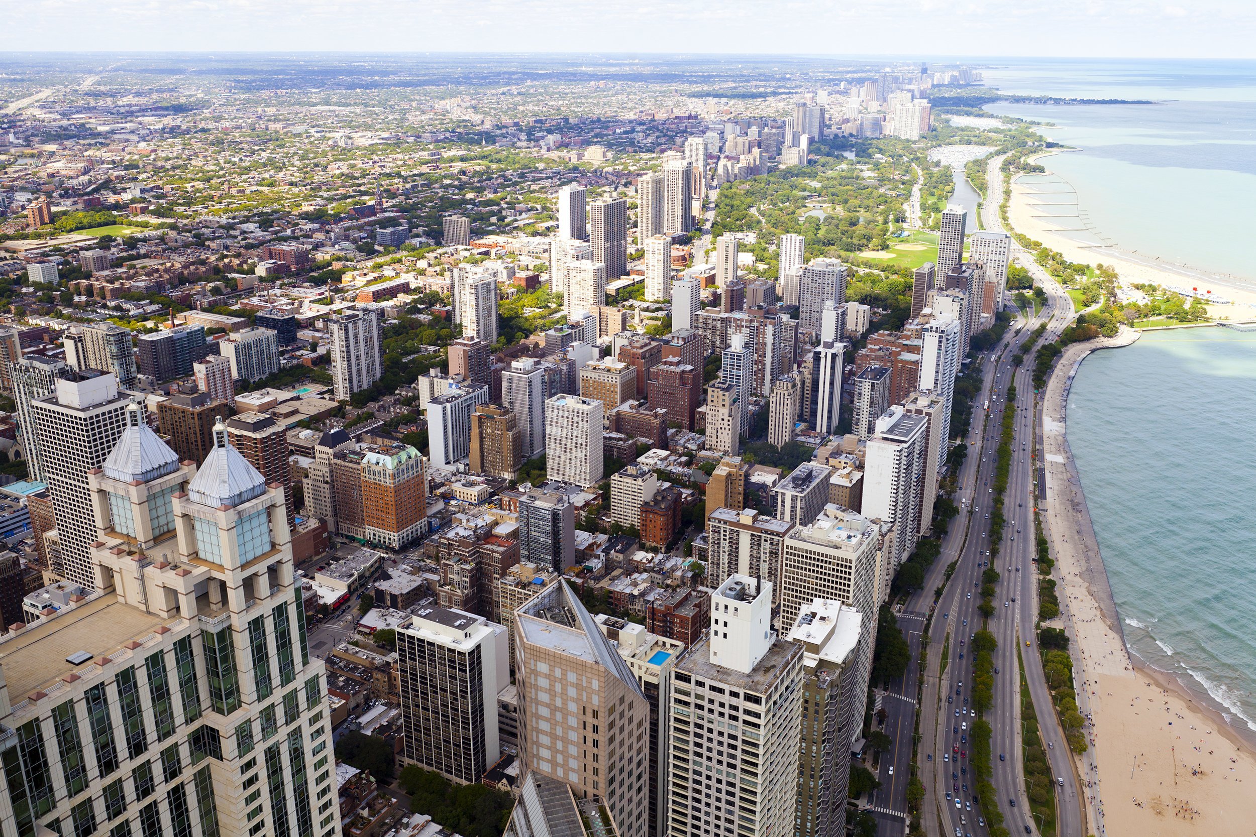 aerial of downtown Chicago