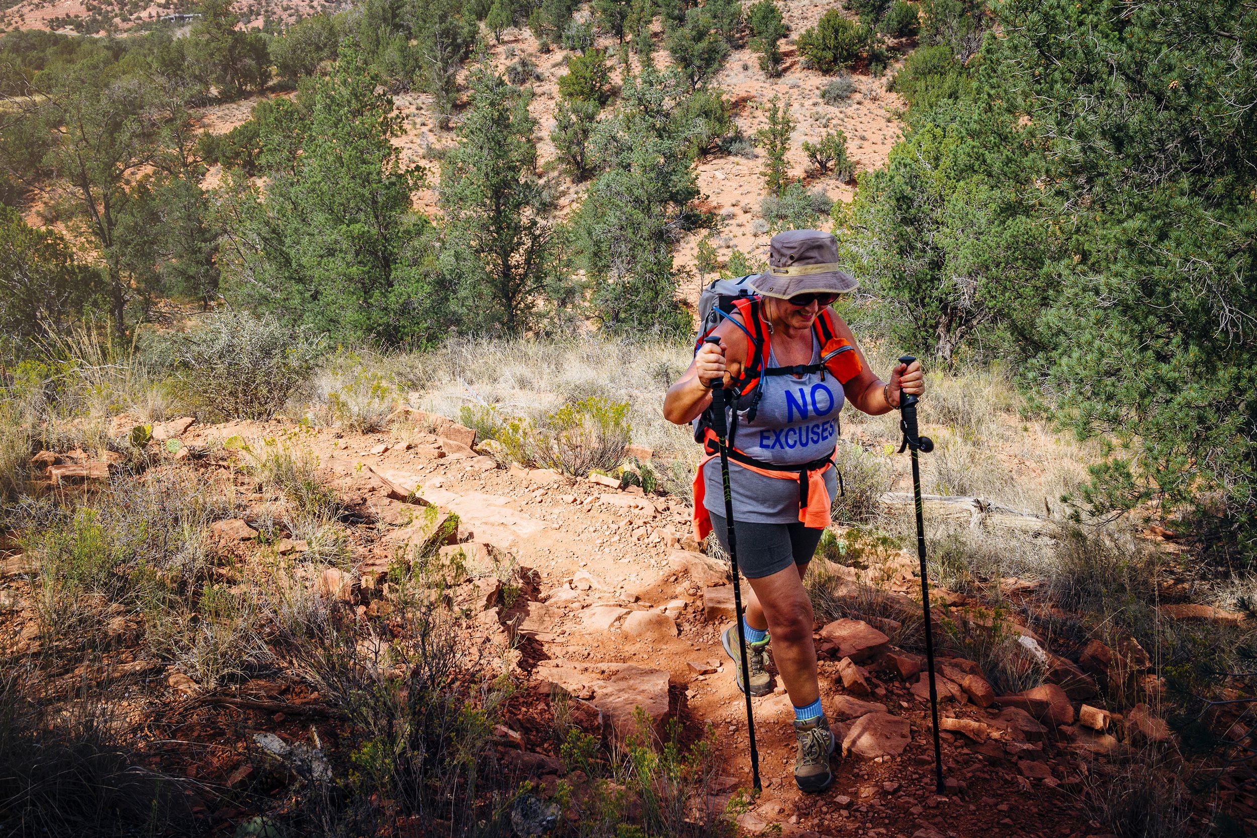 senior woman hiking in Grand Canyon National Park