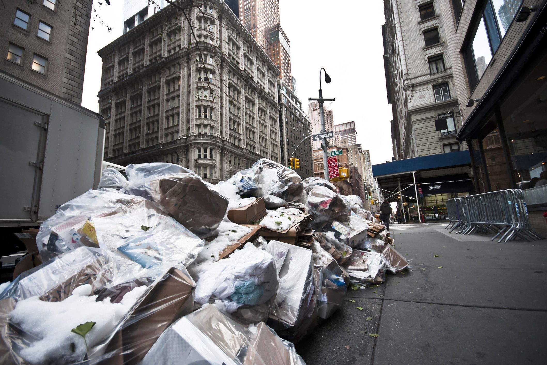 trash bags on manhattan street